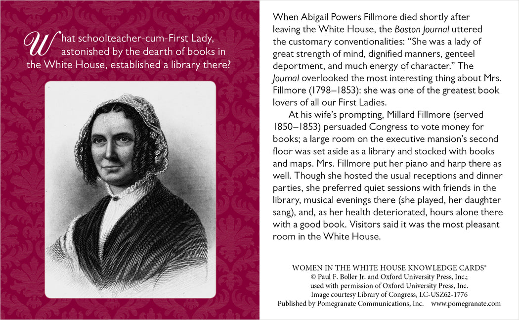 Women in the White House: A Quiz Deck Of America’s First Ladies Knowledge Cards_Interior_1