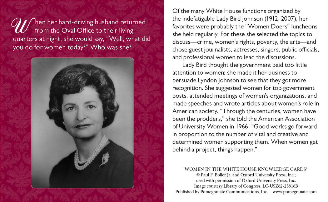 Women in the White House: A Quiz Deck Of America’s First Ladies Knowledge Cards_Interior_3