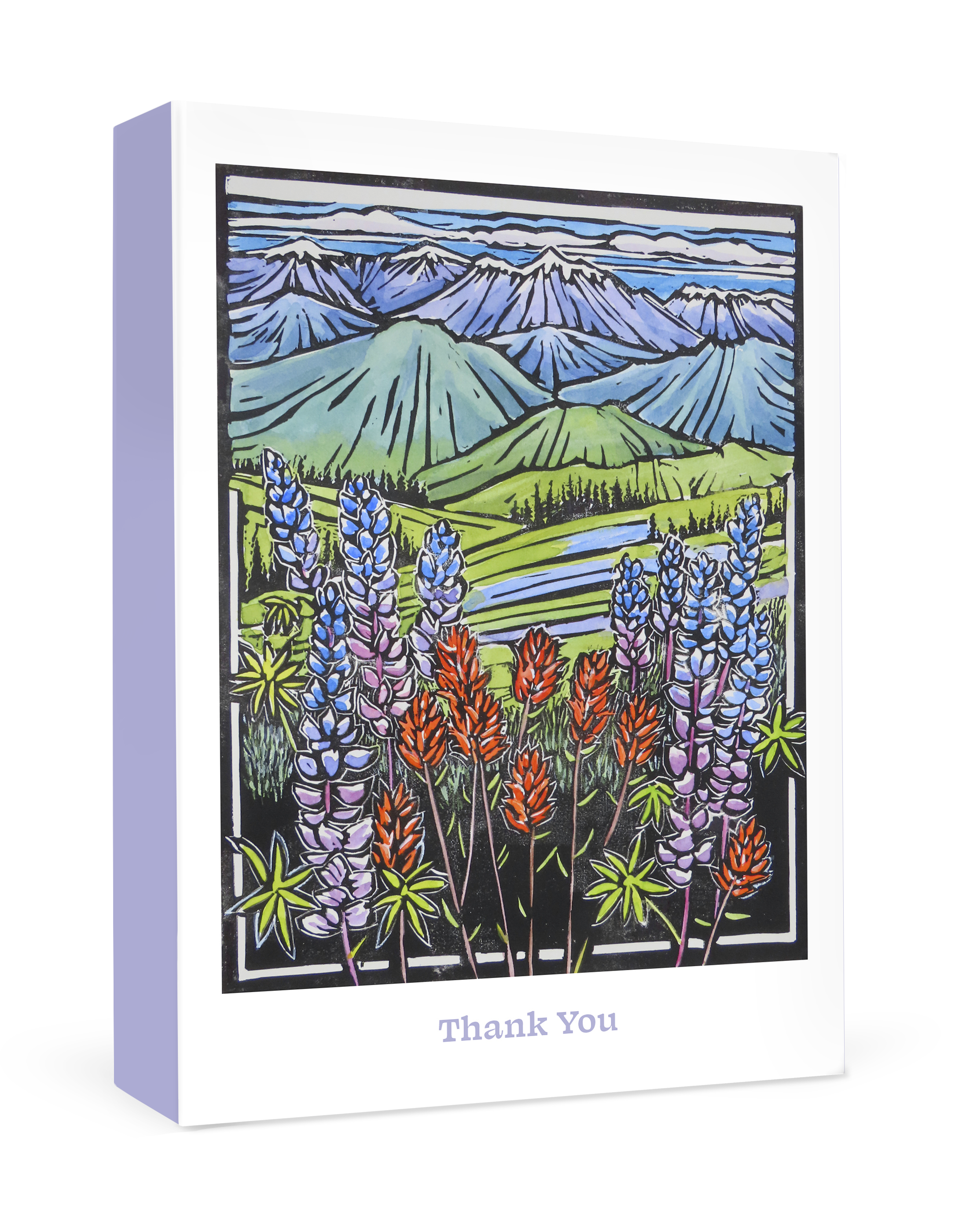 Molly Hashimoto: Paintbrush and Lupine Boxed Thank You Notes