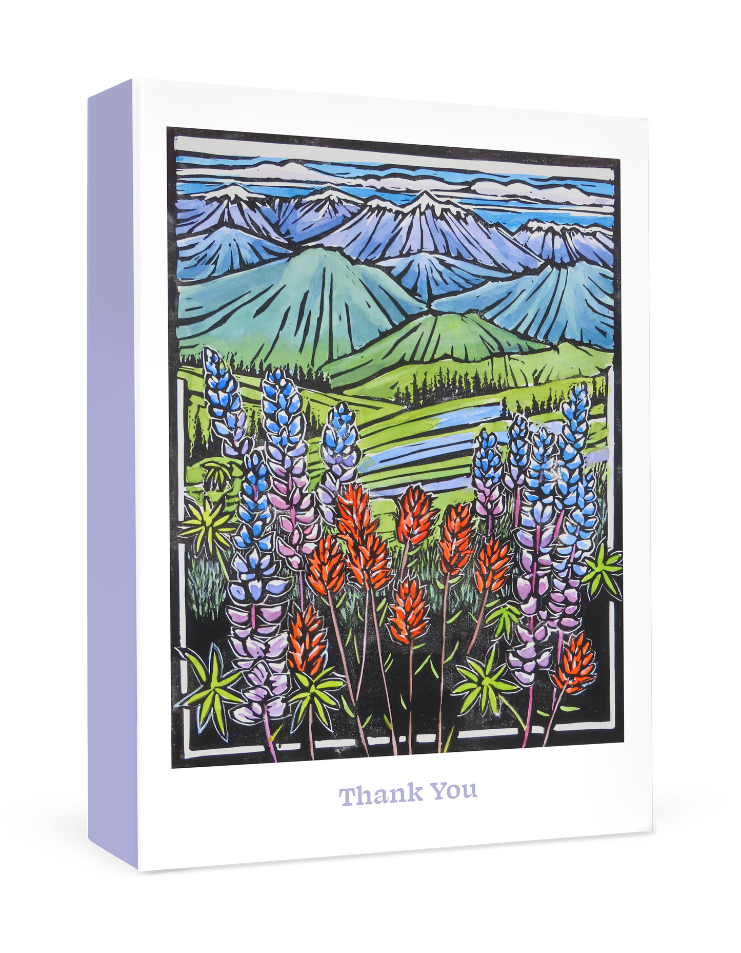 Molly Hashimoto: Paintbrush and Lupine Boxed Thank You Notes_Primary