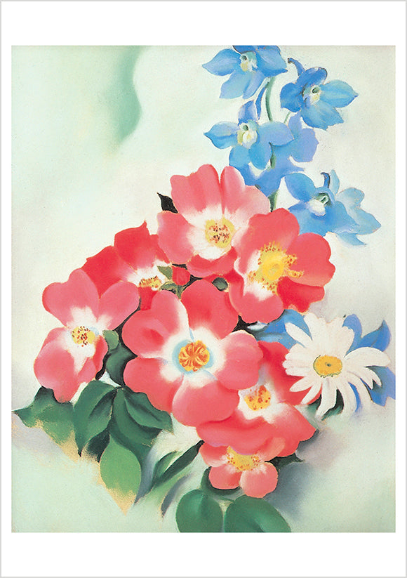 Georgia O’Keeffe: Pink Roses and Larkspur Notecard_Front_Flat