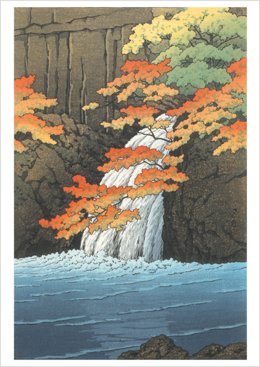 Kawase Hasui: Senju Waterfall, Akame Notecard_Front_Flat