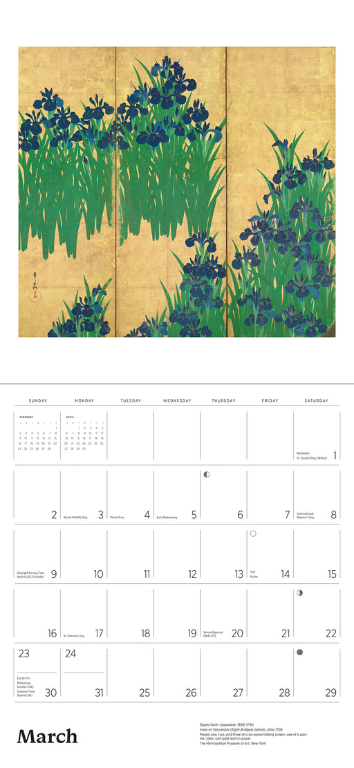 Dreams of Edo: Japanese Scrolls & Screens 2025 Wall Calendar_Interior_1