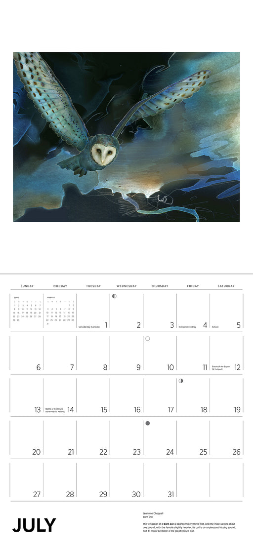 Owls: Jeannine Chappell 2025 Wall Calendar_Interior_1