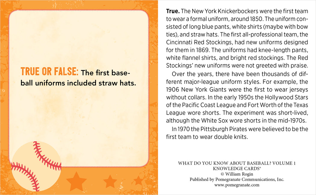 What Do You Know about Baseball? Vol. I Knowledge Cards_Interior_3