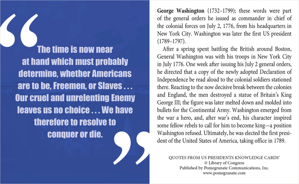 My Fellow Americans: Quotes from U.S. Presidents Knowledge Cards_Interior_1