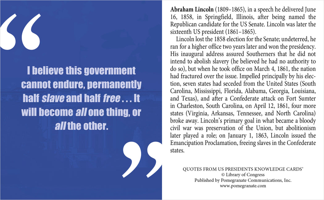 My Fellow Americans: Quotes from U.S. Presidents Knowledge Cards_Interior_2