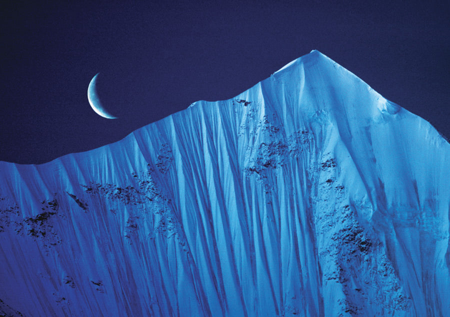 Crescent Moon Over Mt. Lingtrin, Tibet Notecard_Front_Flat