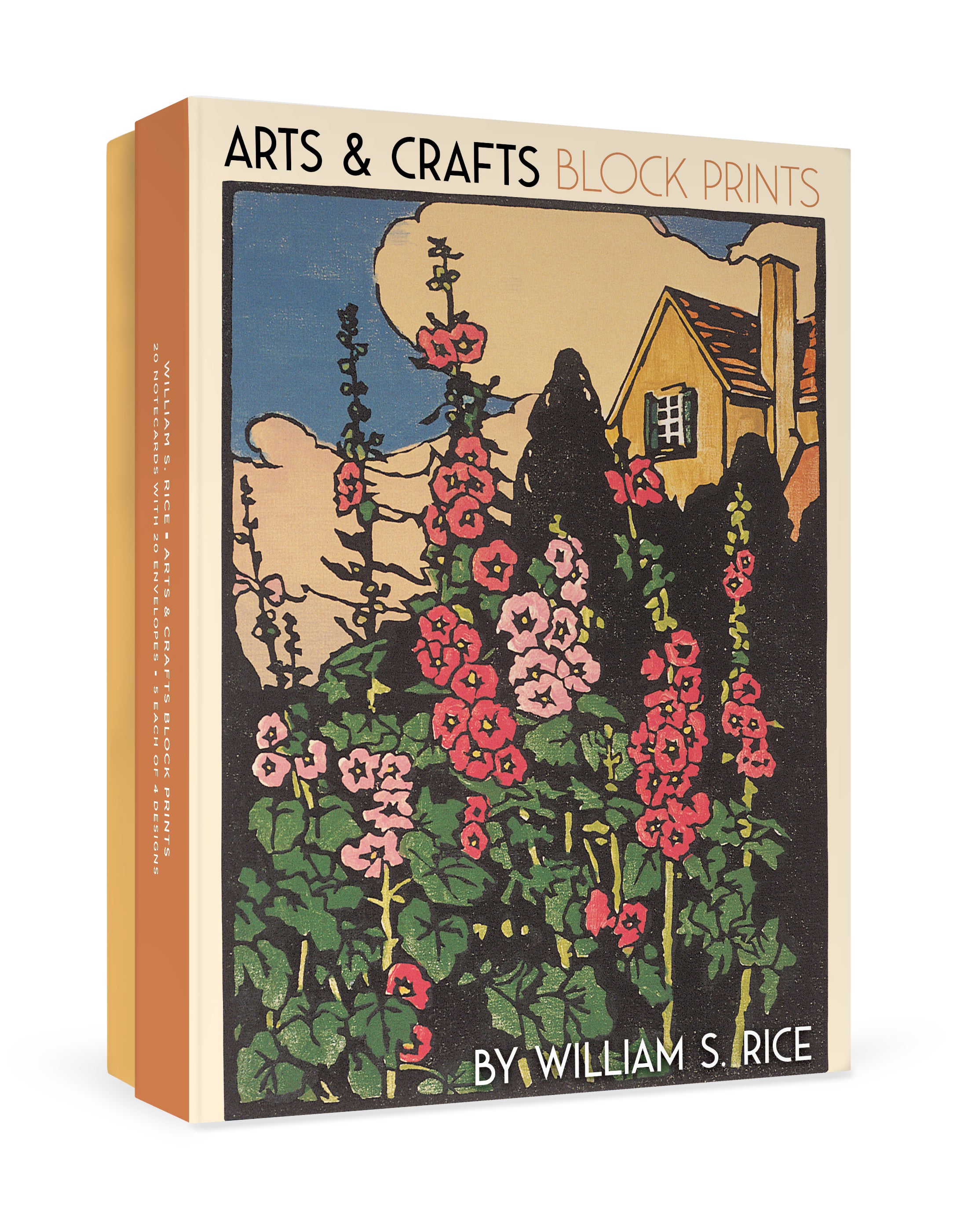 Bill、Rhythm in Four Squares、希少画集画、新品額付 Arts and Crafts Block Prints by William S. Rice Boxed Notecard