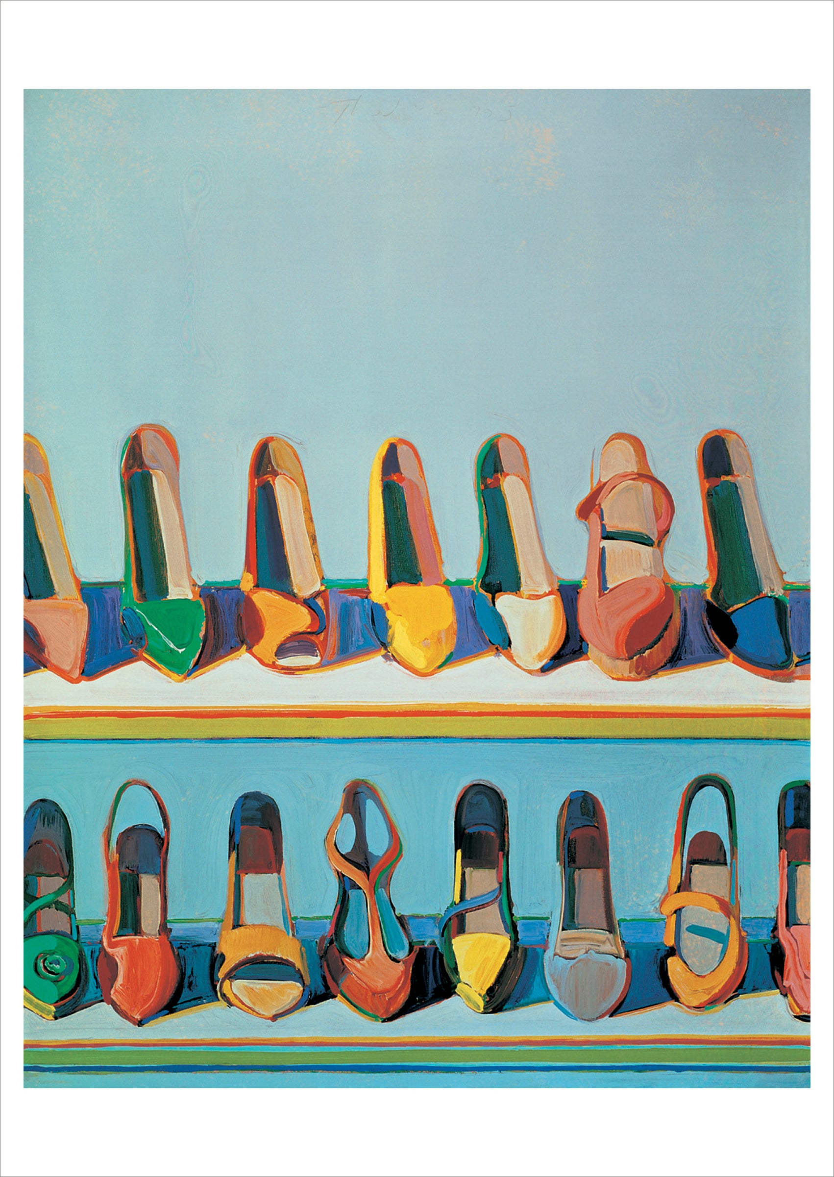 Wayne Thiebaud: Shoe Rows Postcard – Pomegranate