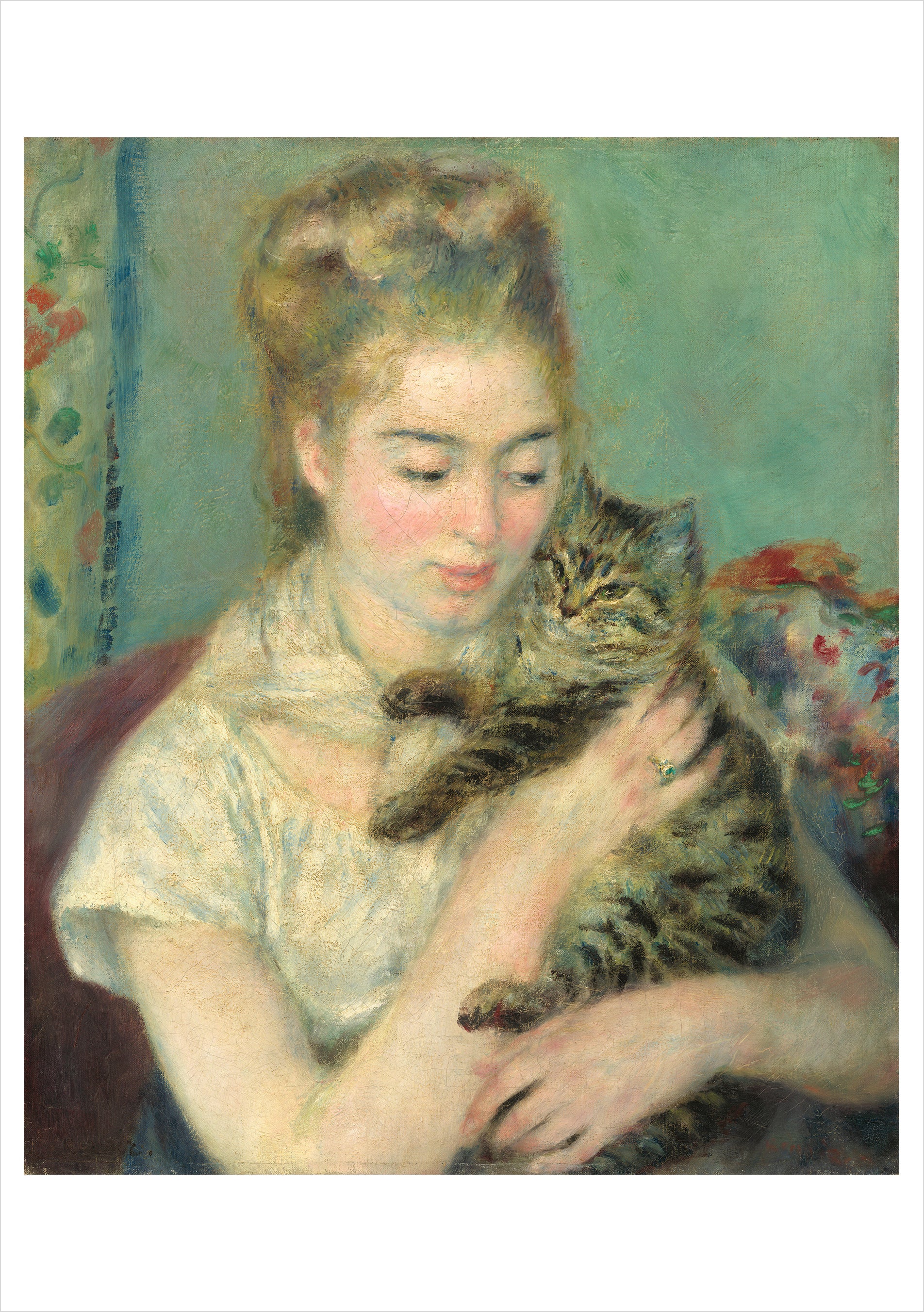 Pierre-Auguste Renoir: Woman with a Cat Notecard – Pomegranate