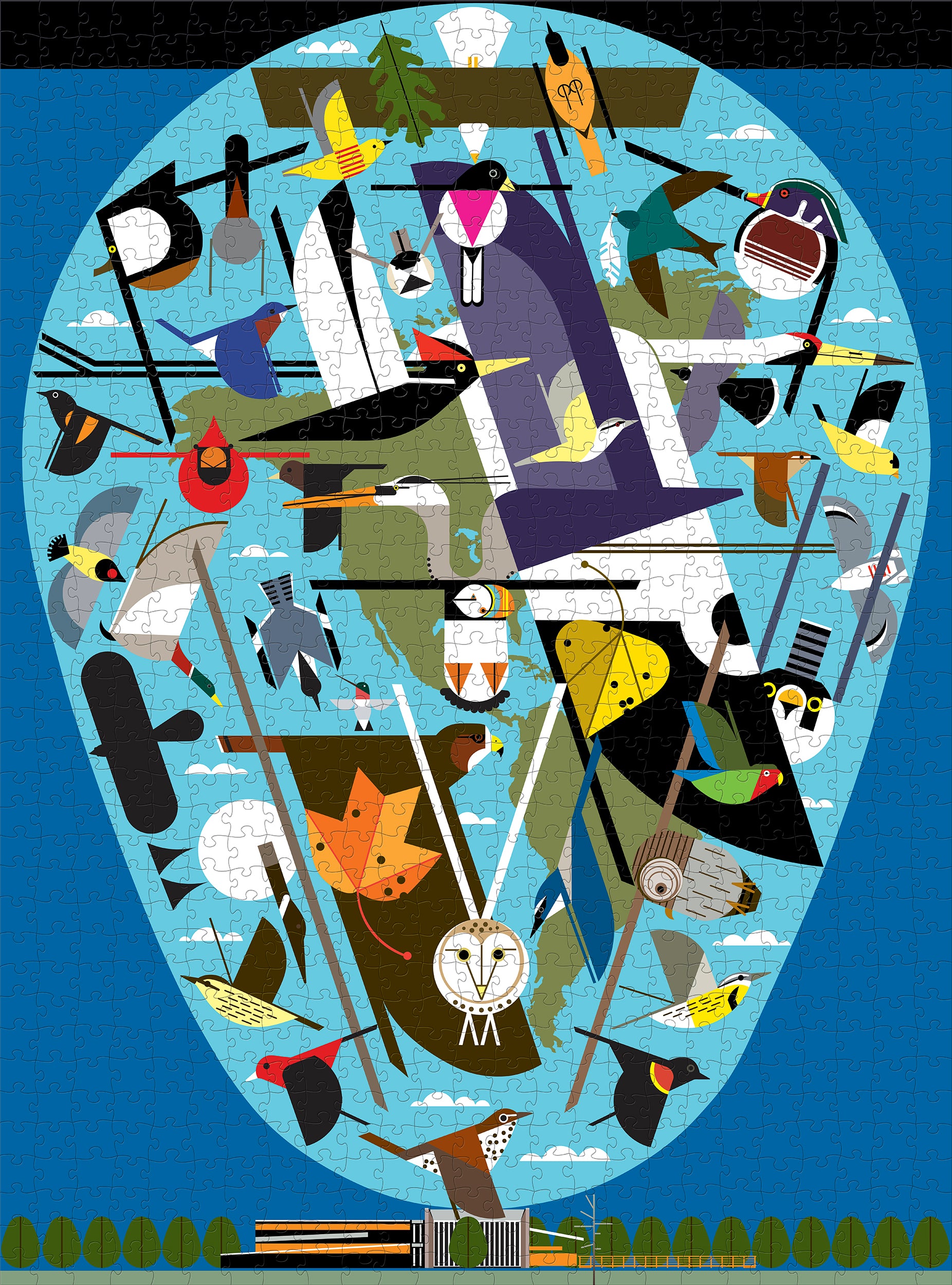 Charley Harper: We Think the World of Birds 1000-Piece Jigsaw