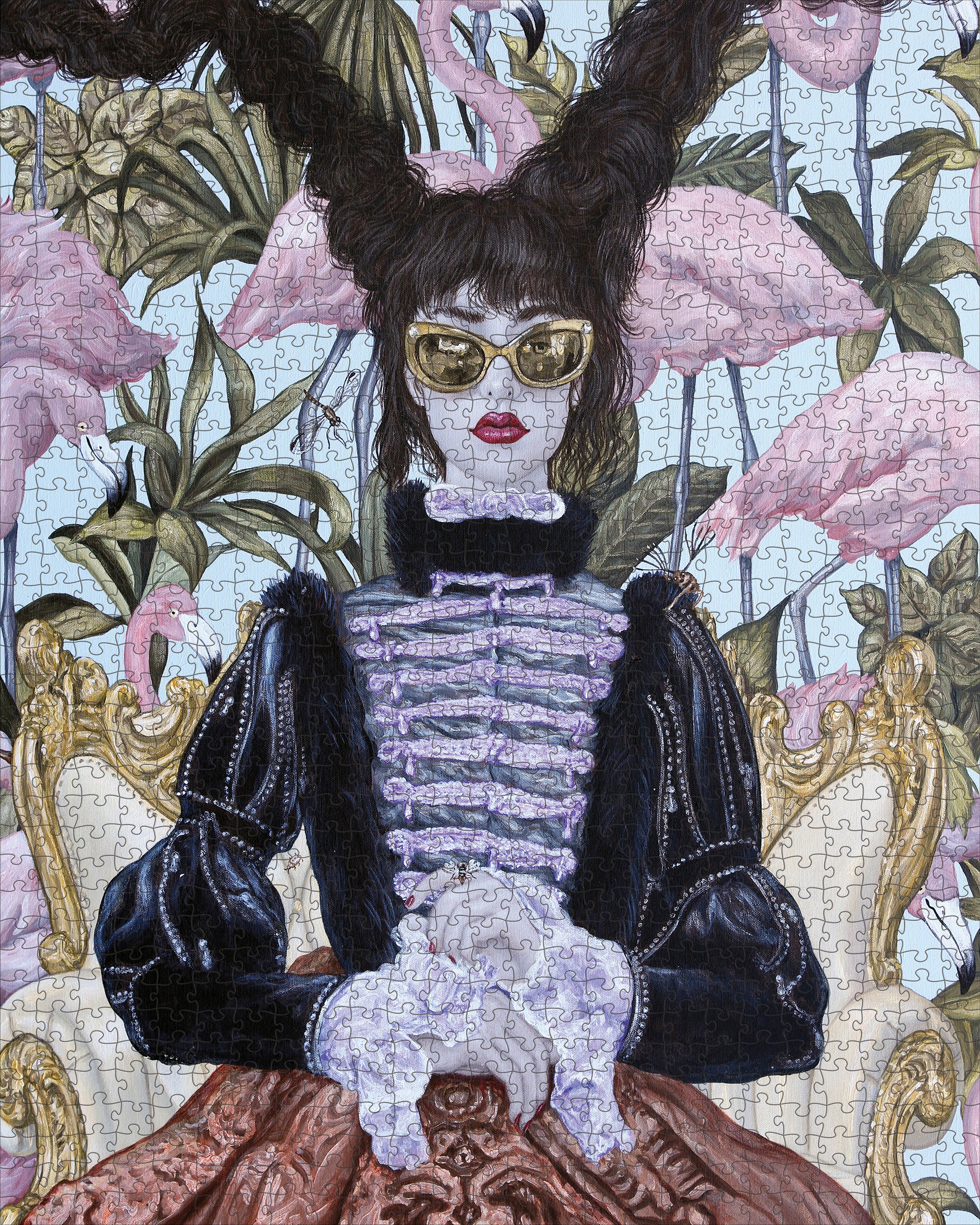 Carlos Gámez de Francisco: Girl with Pink Flamingos 1000-Piece