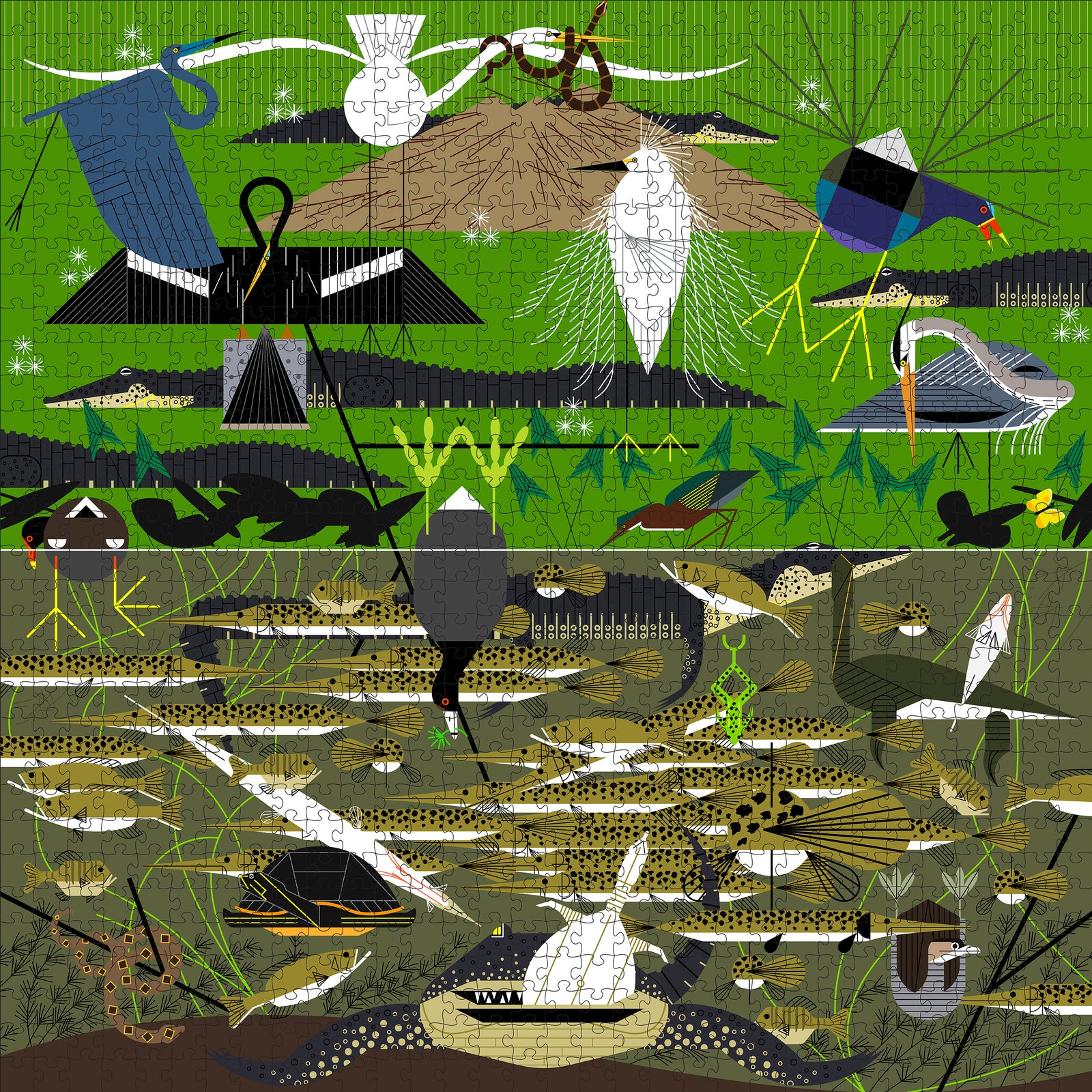 Charley Harper: The Everglades 1000-Piece Jigsaw Puzzle_Zoom