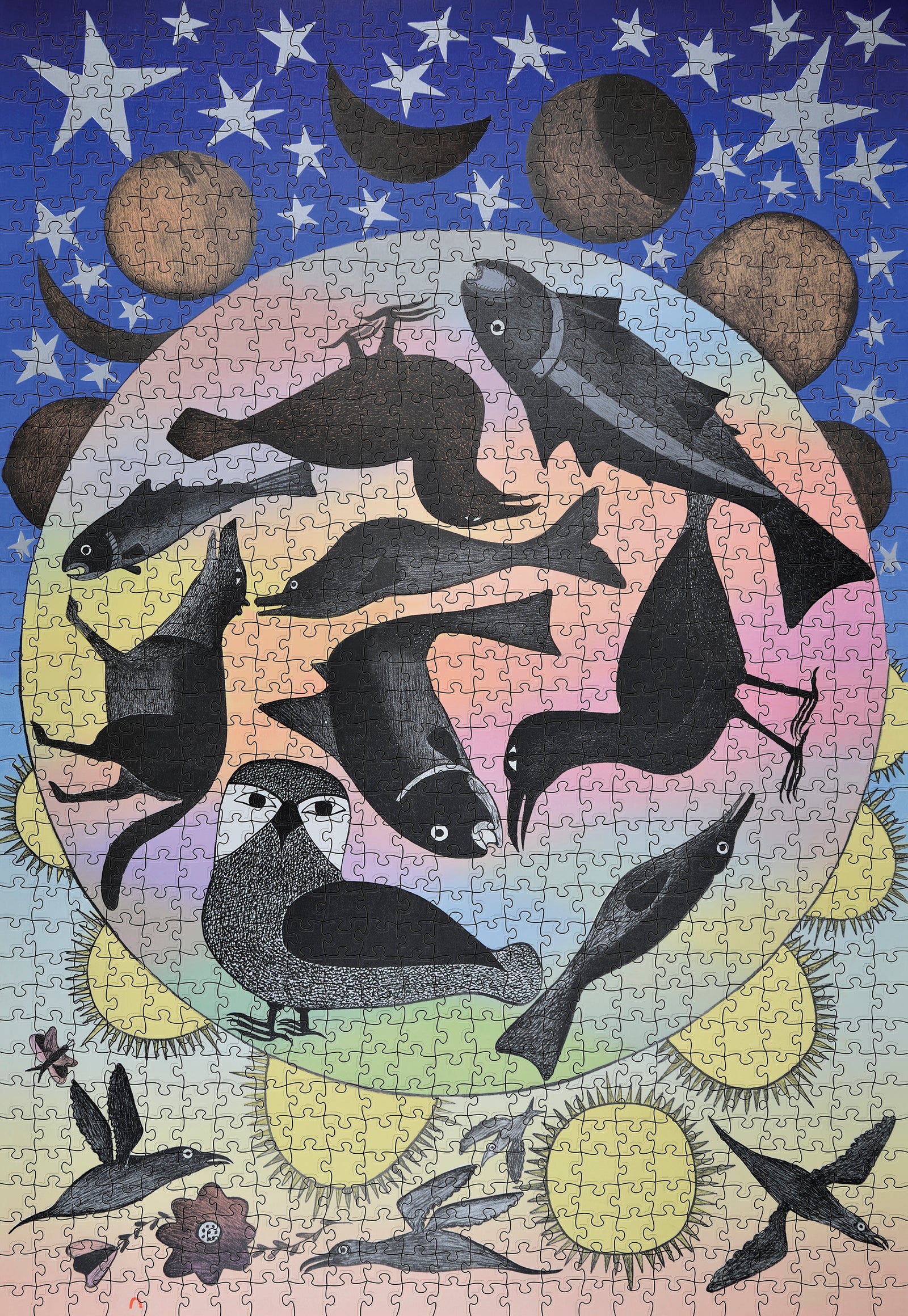 Kenojuak Ashevak: Siilavut, Nunavut 1000-Piece Jigsaw Puzzle_Zoom