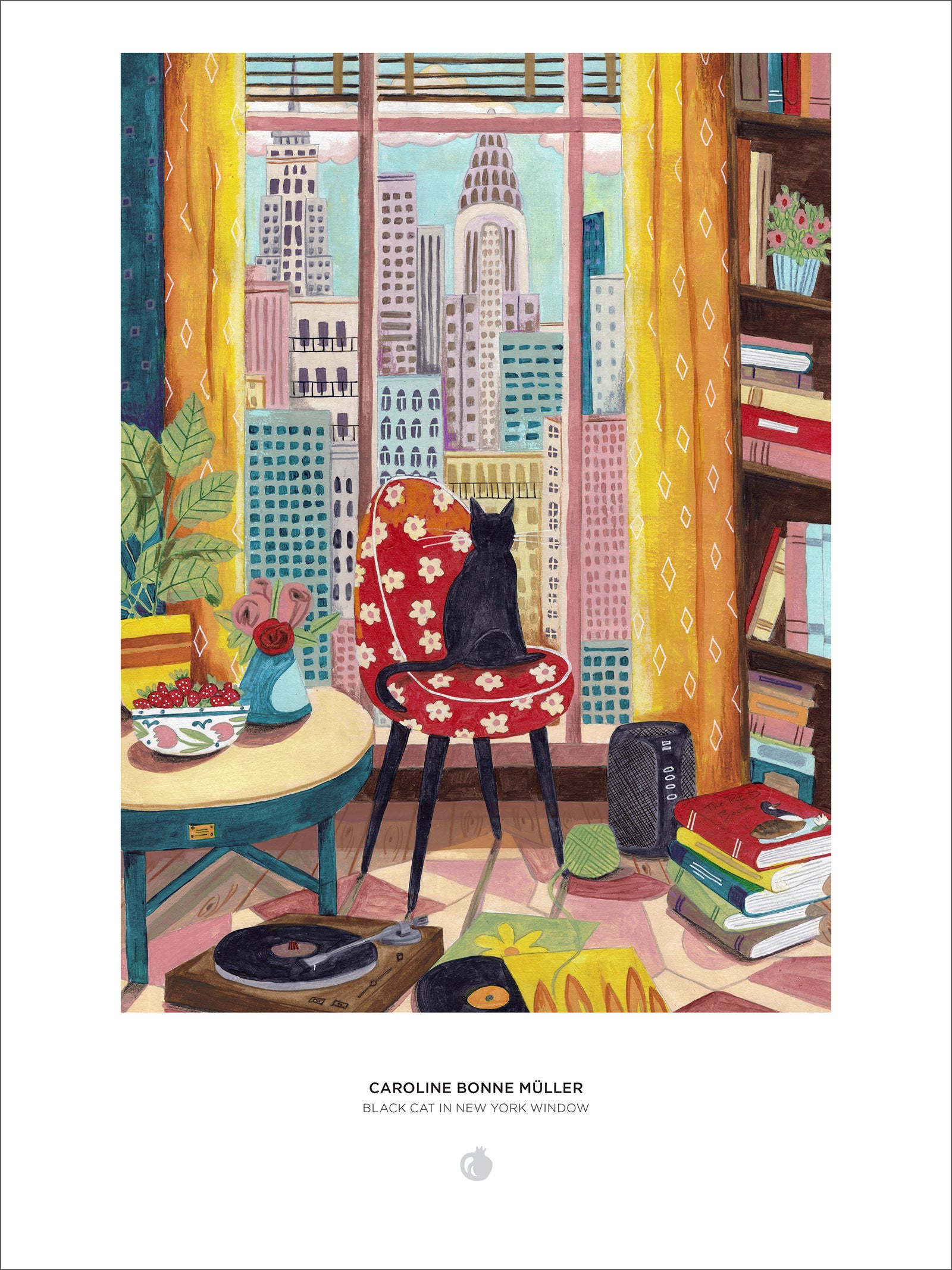 Caroline Bonne Müller: Black Cat in New York Window 1000-Piece Jigsaw Puzzle_Interior_1