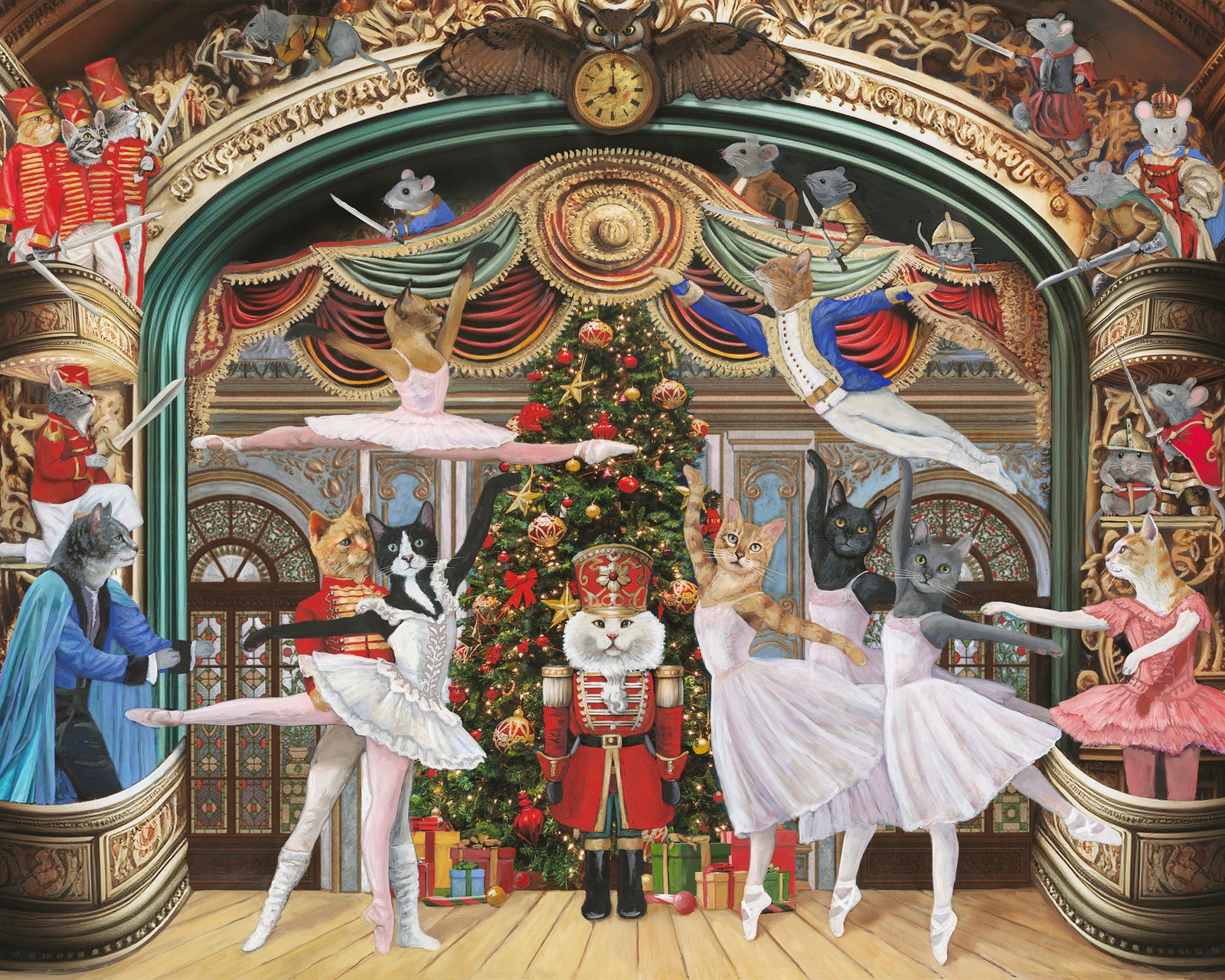 Carol Lew: Nutcracker Kitties 1000-Piece Jigsaw Puzzle_Zoom