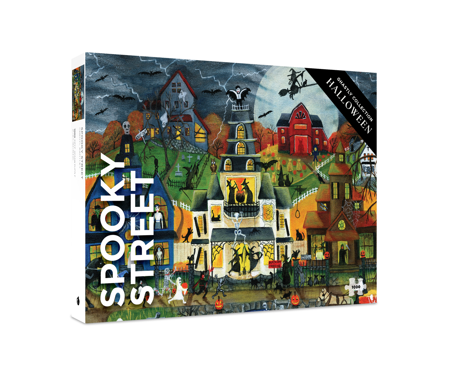 Cheryl Bartley: Spooky Street 1000-Piece Jigsaw Puzzle – Pomegranate