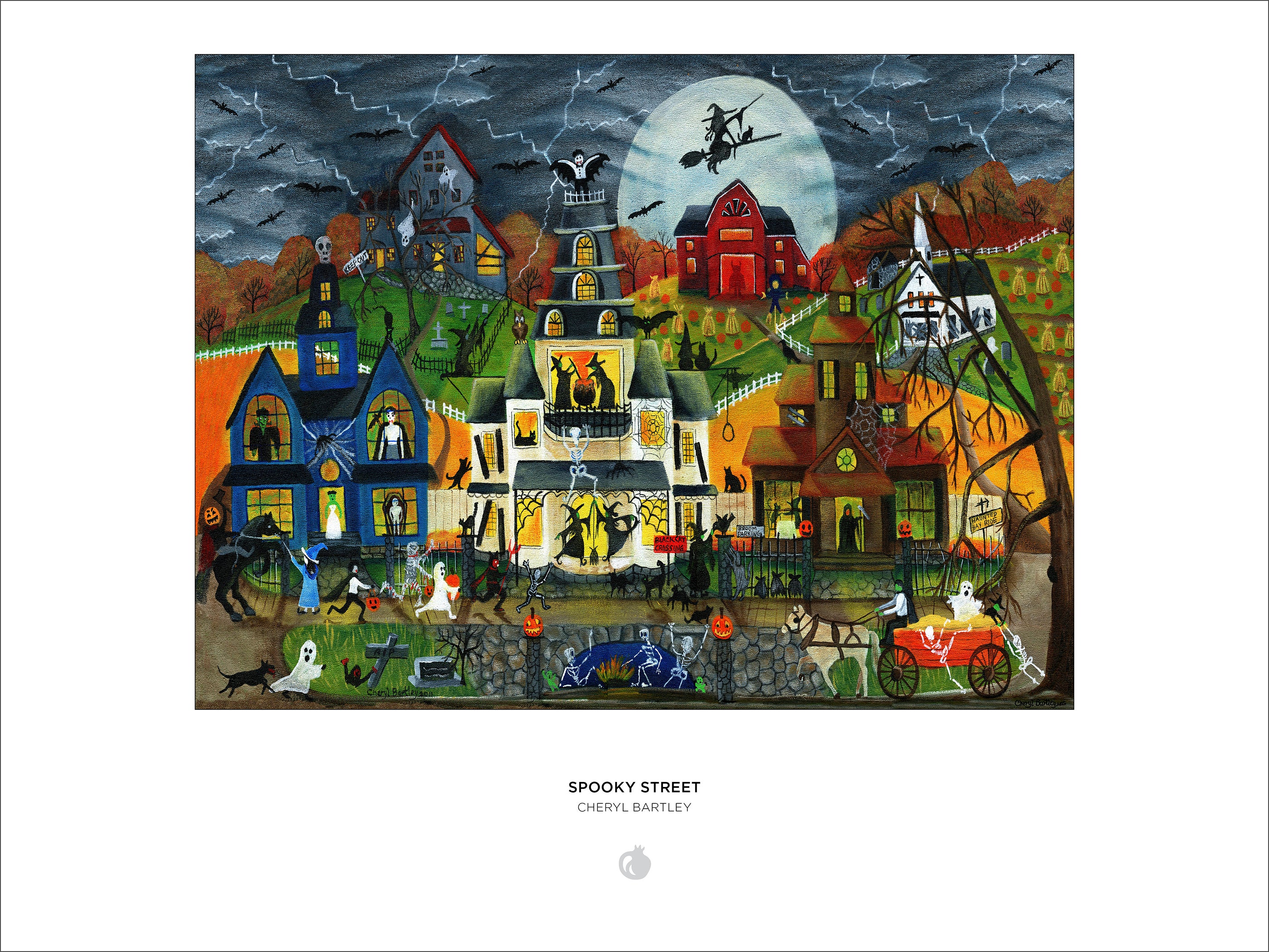 Cheryl Bartley: Spooky Street 1000-Piece Jigsaw Puzzle – Pomegranate