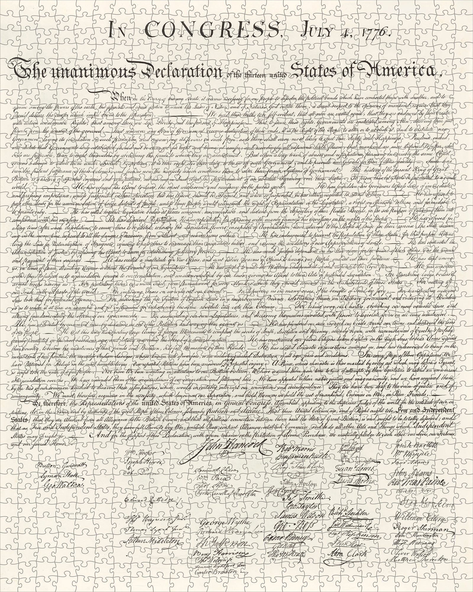 Gareth Fuller: Map of DC and The Declaration of Independence 1000-Piece Double Sided Jigsaw Puzzle_Interior_3