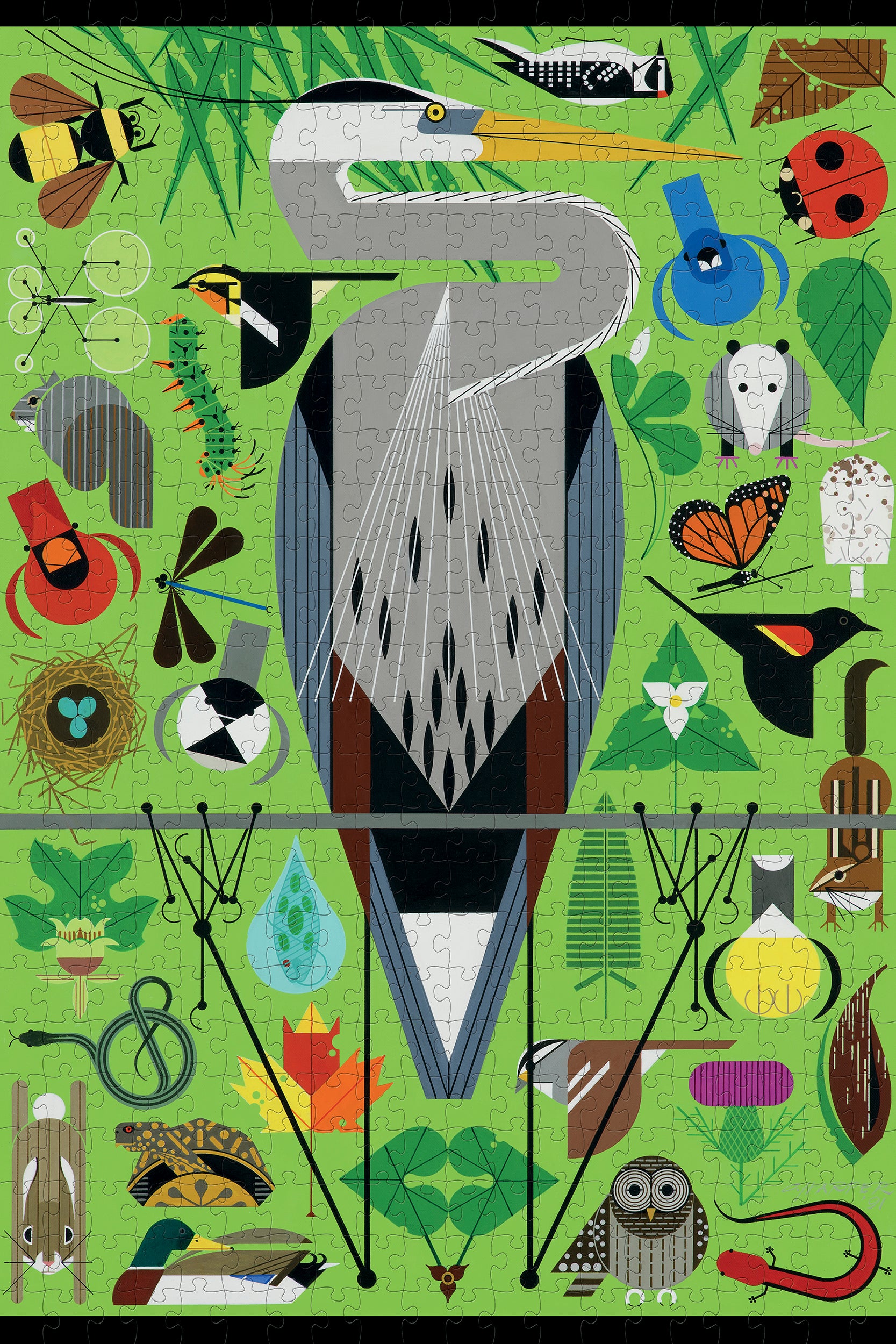 Charley Harper: Secret Sanctuary 500-piece Jigsaw Puzzle – Pomegranate