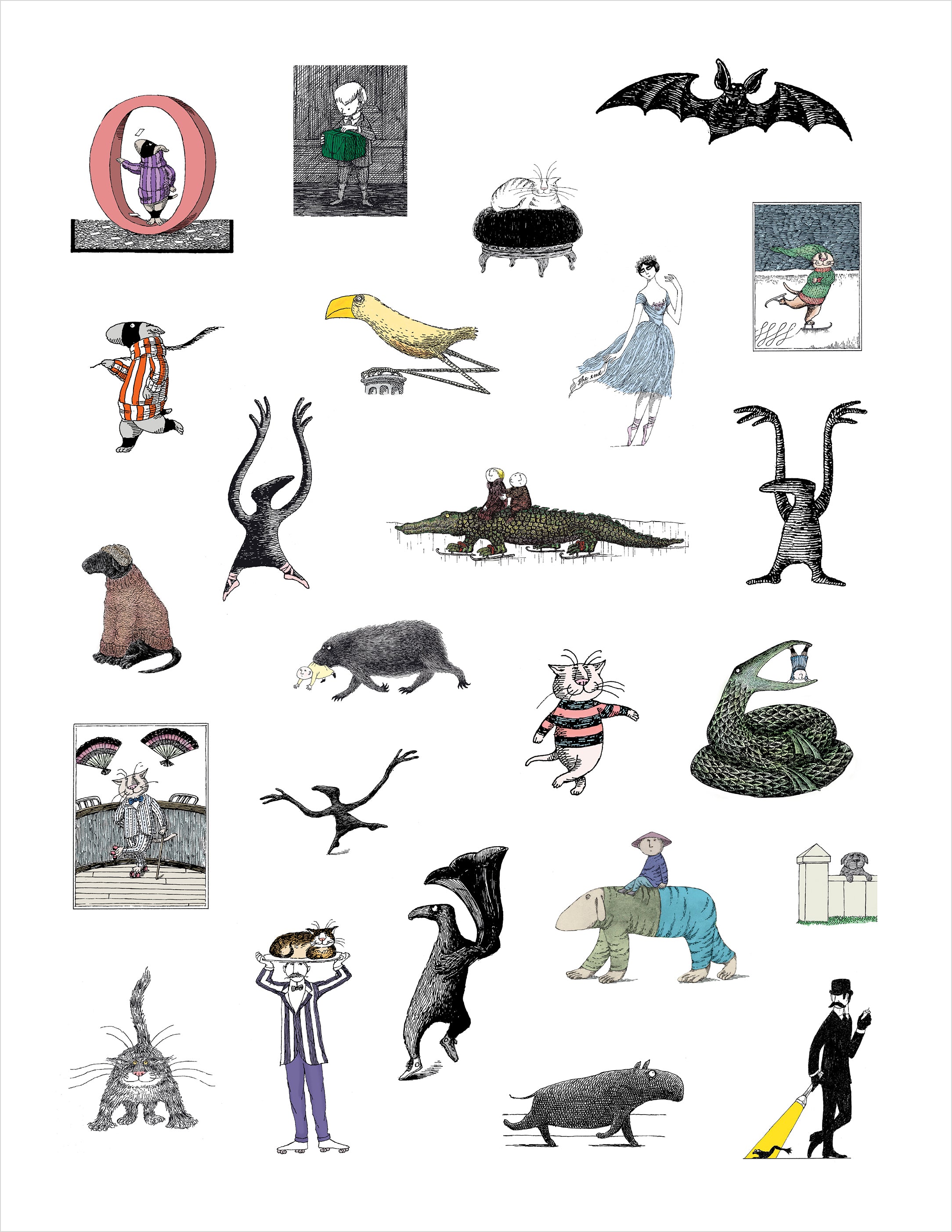 EDWARD GOREY E.D. WARD ステッカーキット　ゴーリー　シール Edward Gorey Sticker Book: Gorey, Edward: 9780764963438: Amazon