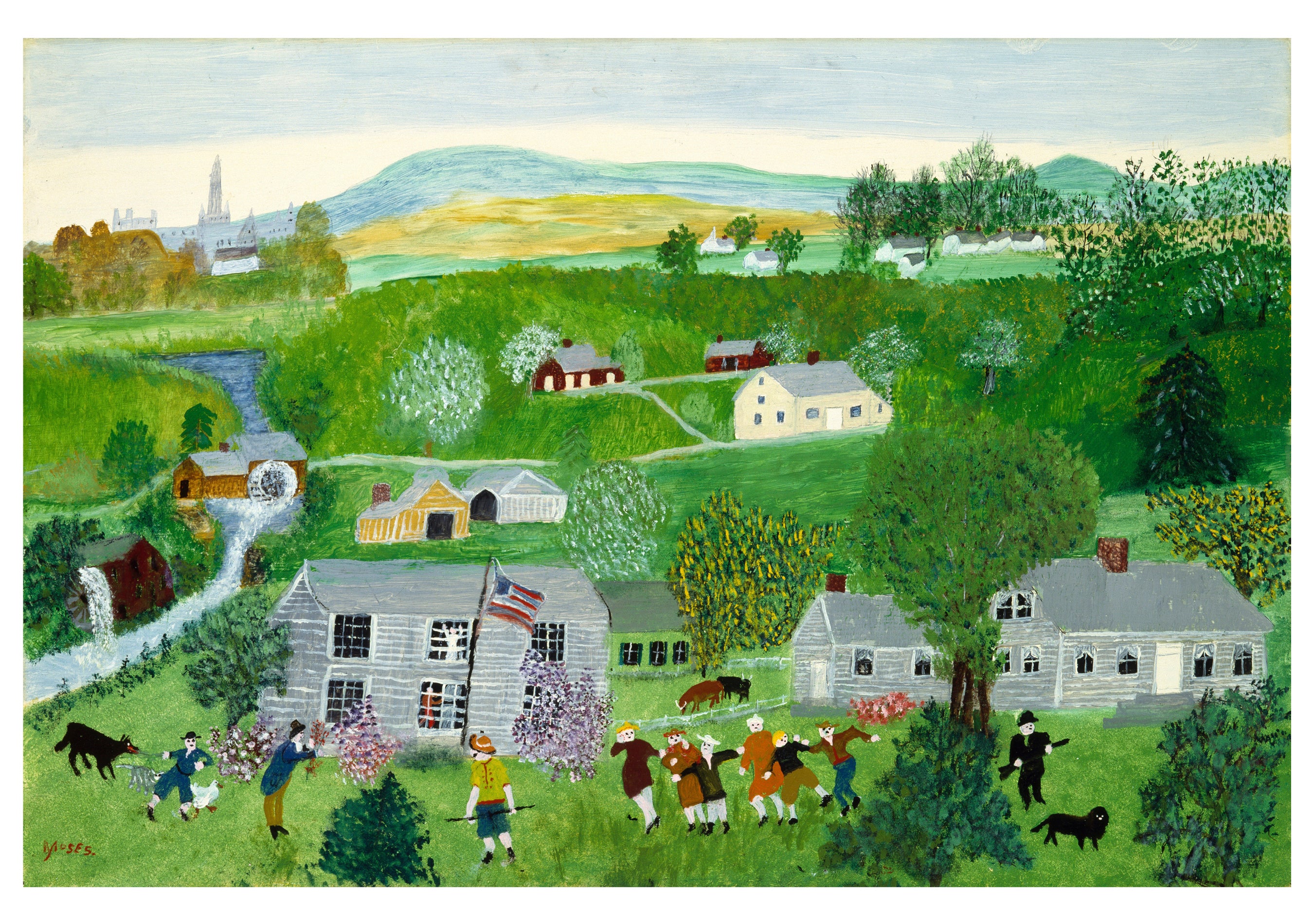 Grandma Moses Boxed Notecard Assortment – Pomegranate