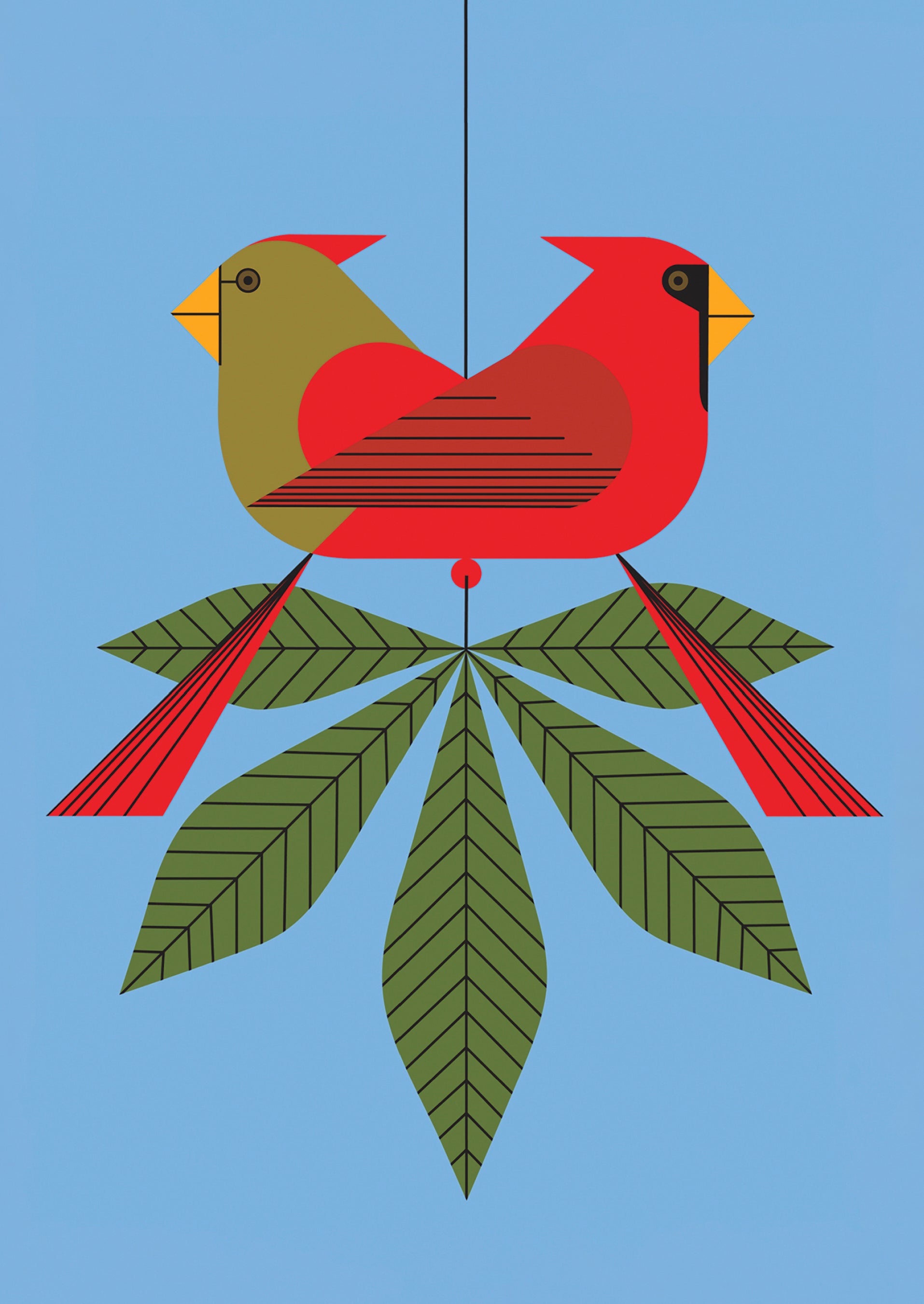 Charley Harper: Cardinals Consorting Holiday Cards – Pomegranate