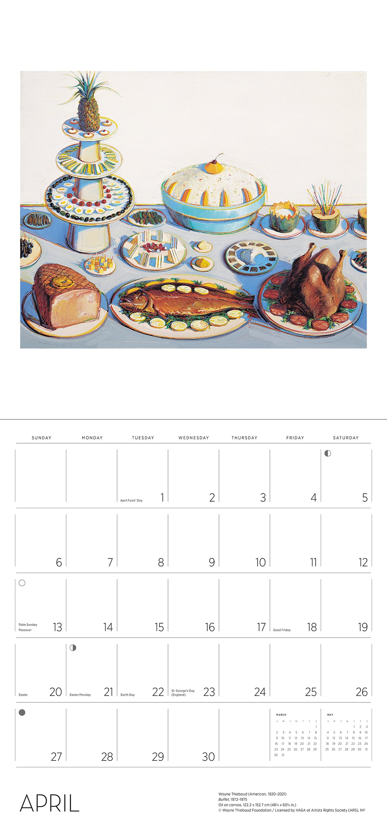 Wayne Thiebaud 2025 Wall Calendar — Pomegranate