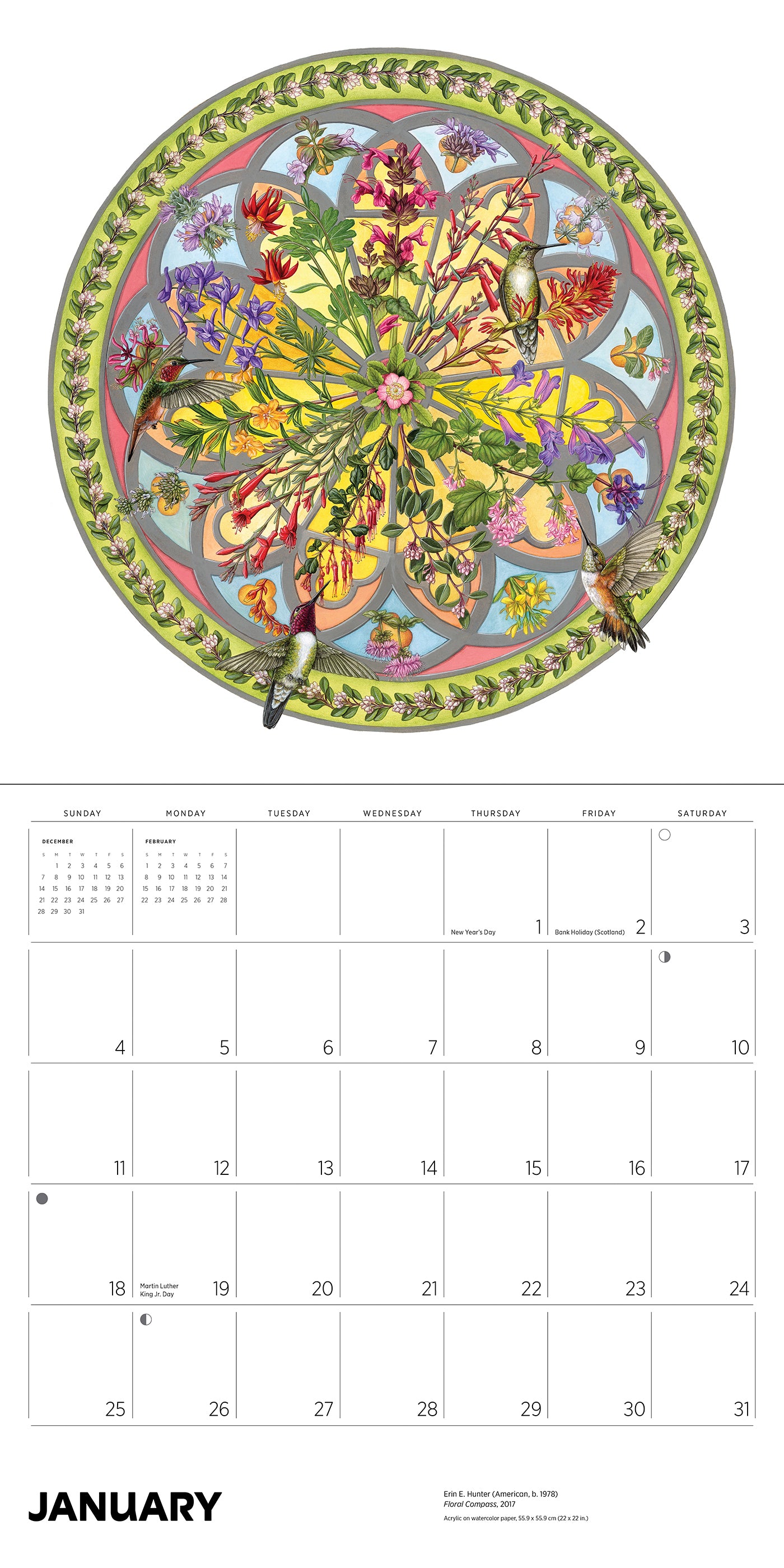 Erin E. Hunter: Pollinators 2026 Wall Calendar_Interior_1