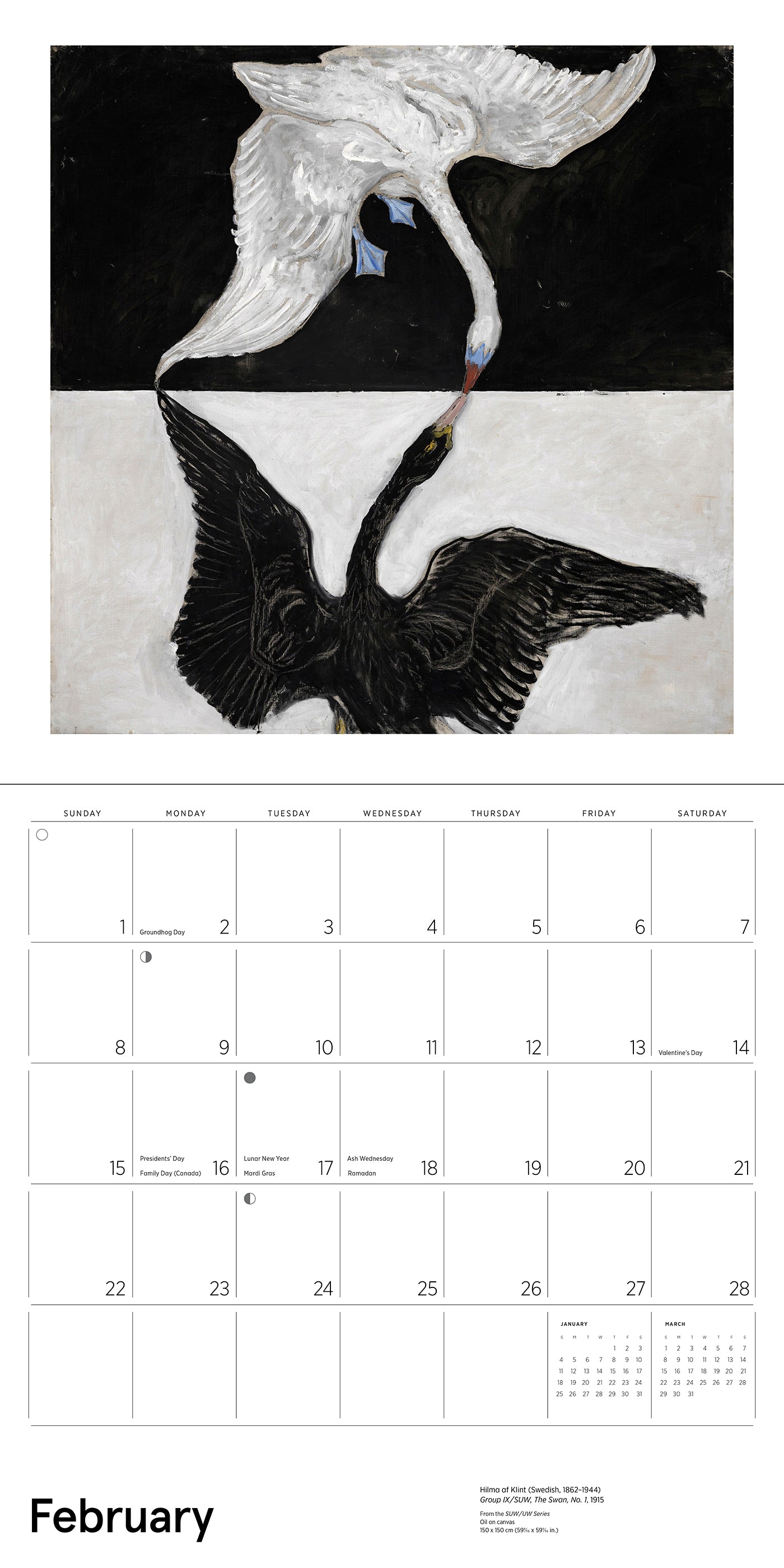 Hilma af Klint: Original Abstraction 2026 Wall Calendar_Interior_1