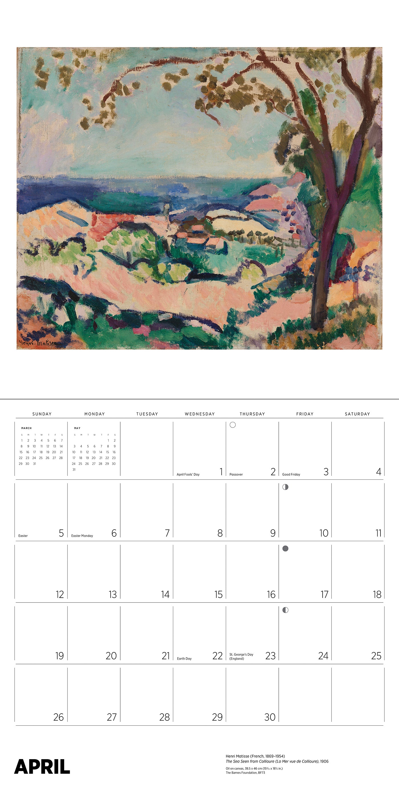 Henri Matisse 2026 Wall Calendar_Interior_3