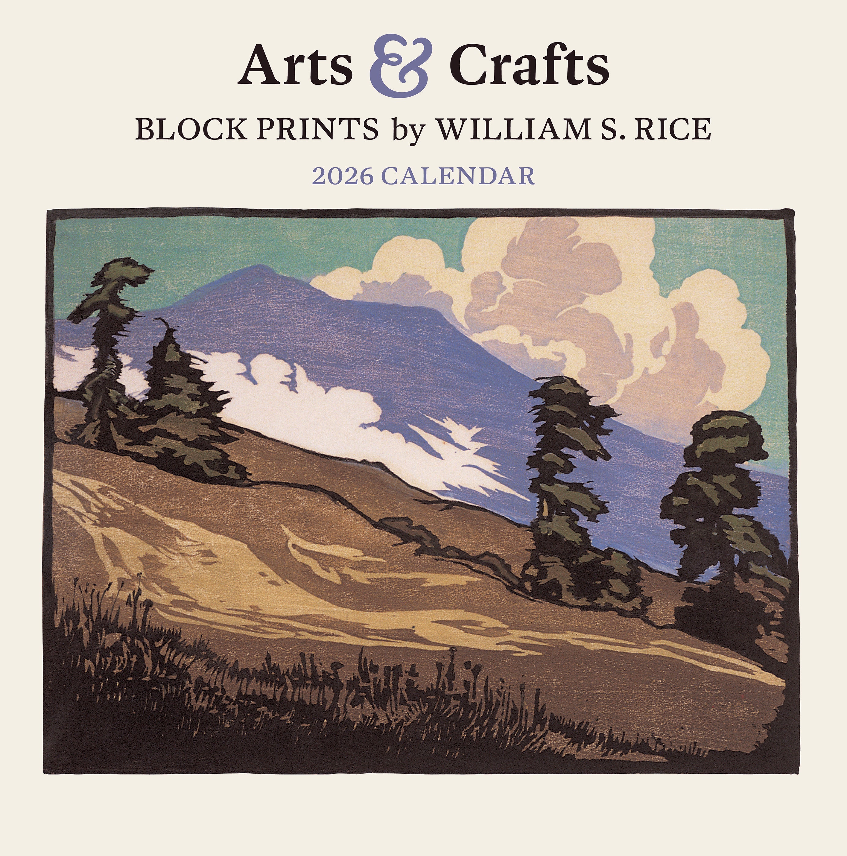 Arts & Crafts Block Prints by William S. Rice 2026 Wall Calendar ...