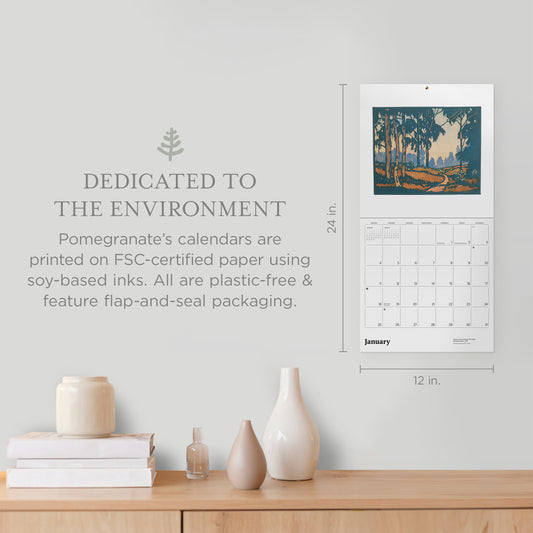 Arts & Crafts Block Prints by William S. Rice 2026 Wall Calendar_Front_Flat