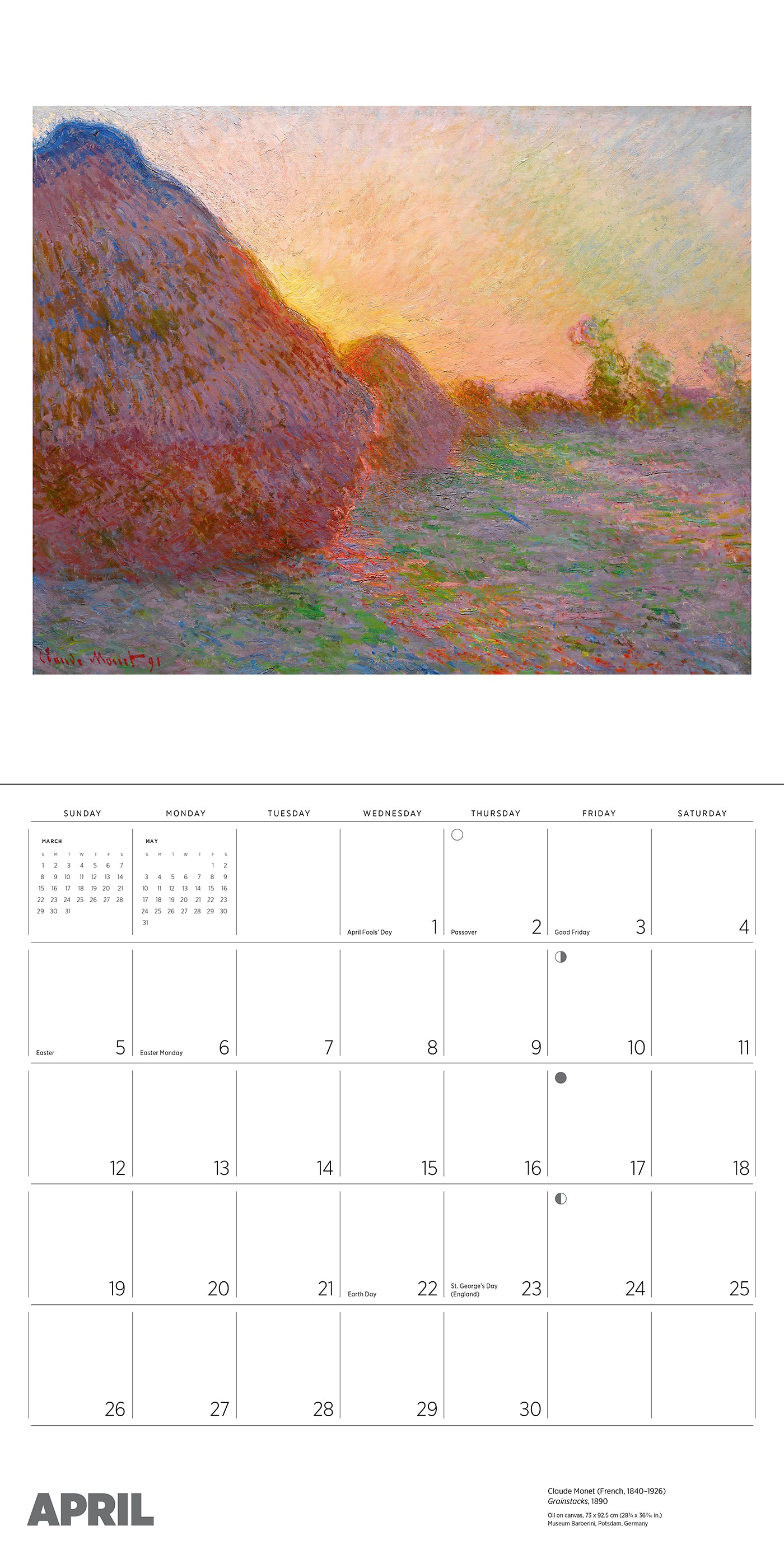 Claude Monet 2026 Wall Calendar_Interior_2