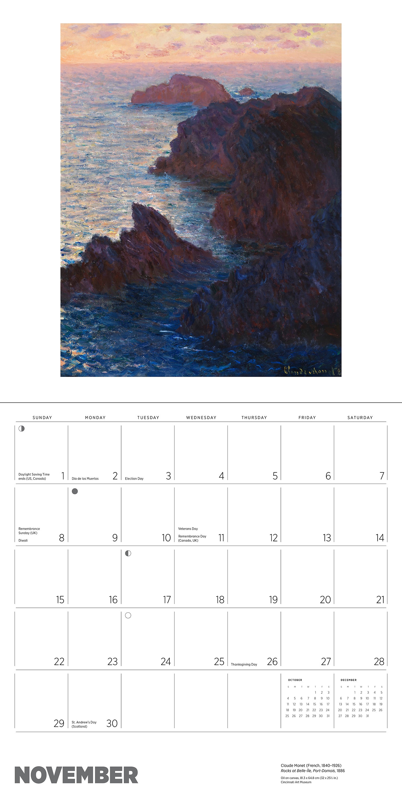 Claude Monet 2026 Wall Calendar_Interior_4