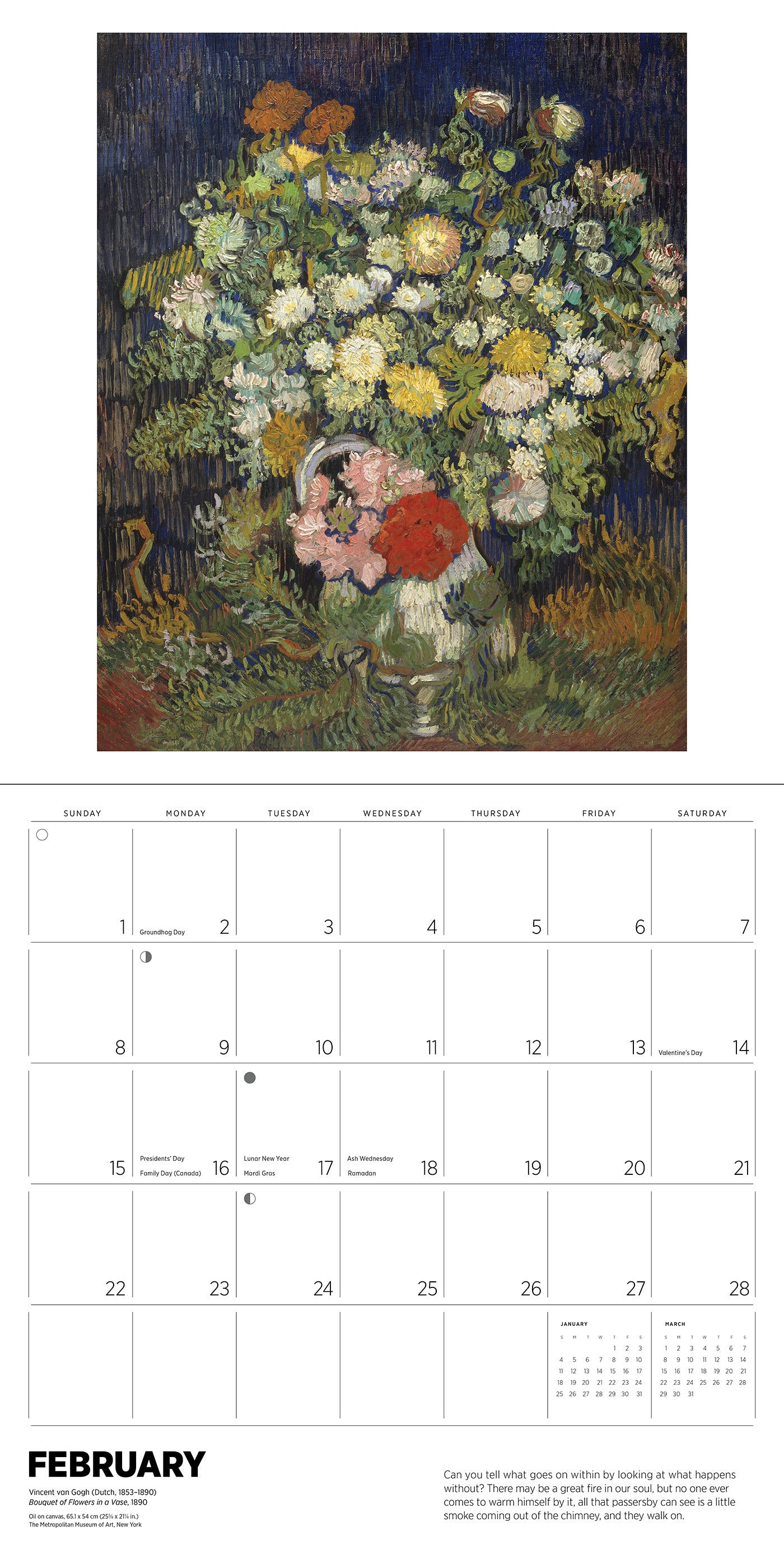 Vincent van Gogh 2026 Wall Calendar_Interior_1