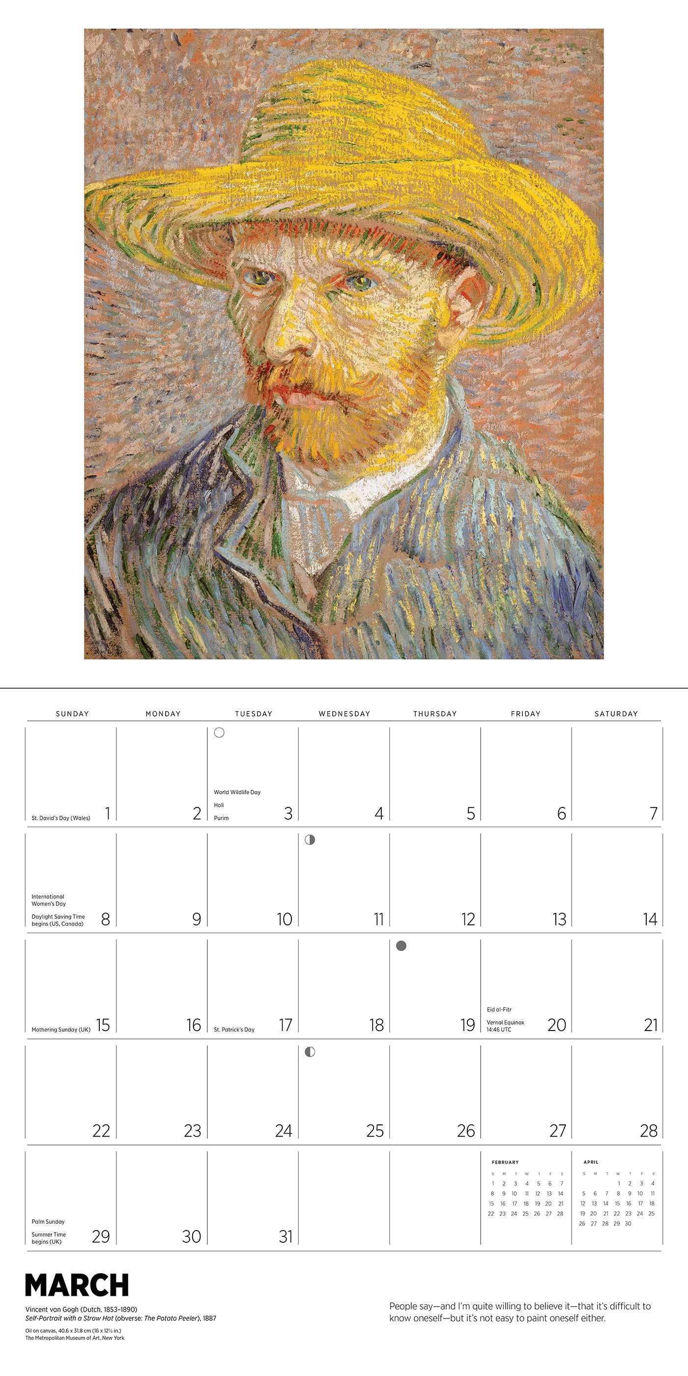 Vincent van Gogh 2026 Wall Calendar_Interior_2