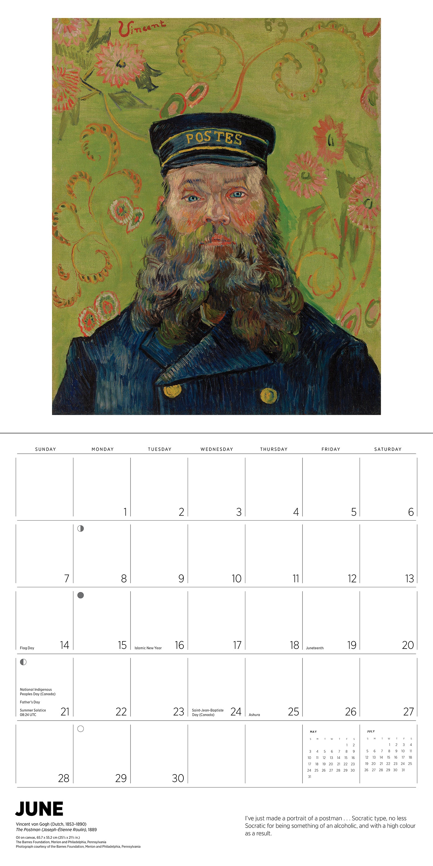 Vincent van Gogh 2026 Wall Calendar_Interior_5