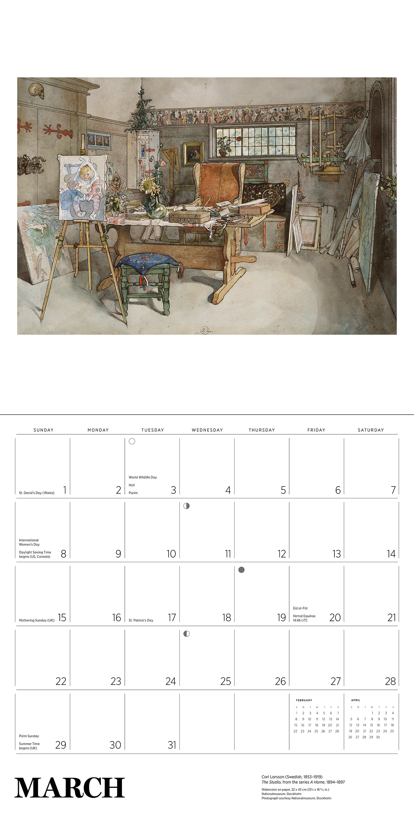 Carl Larsson 2026 Wall Calendar_Interior_3