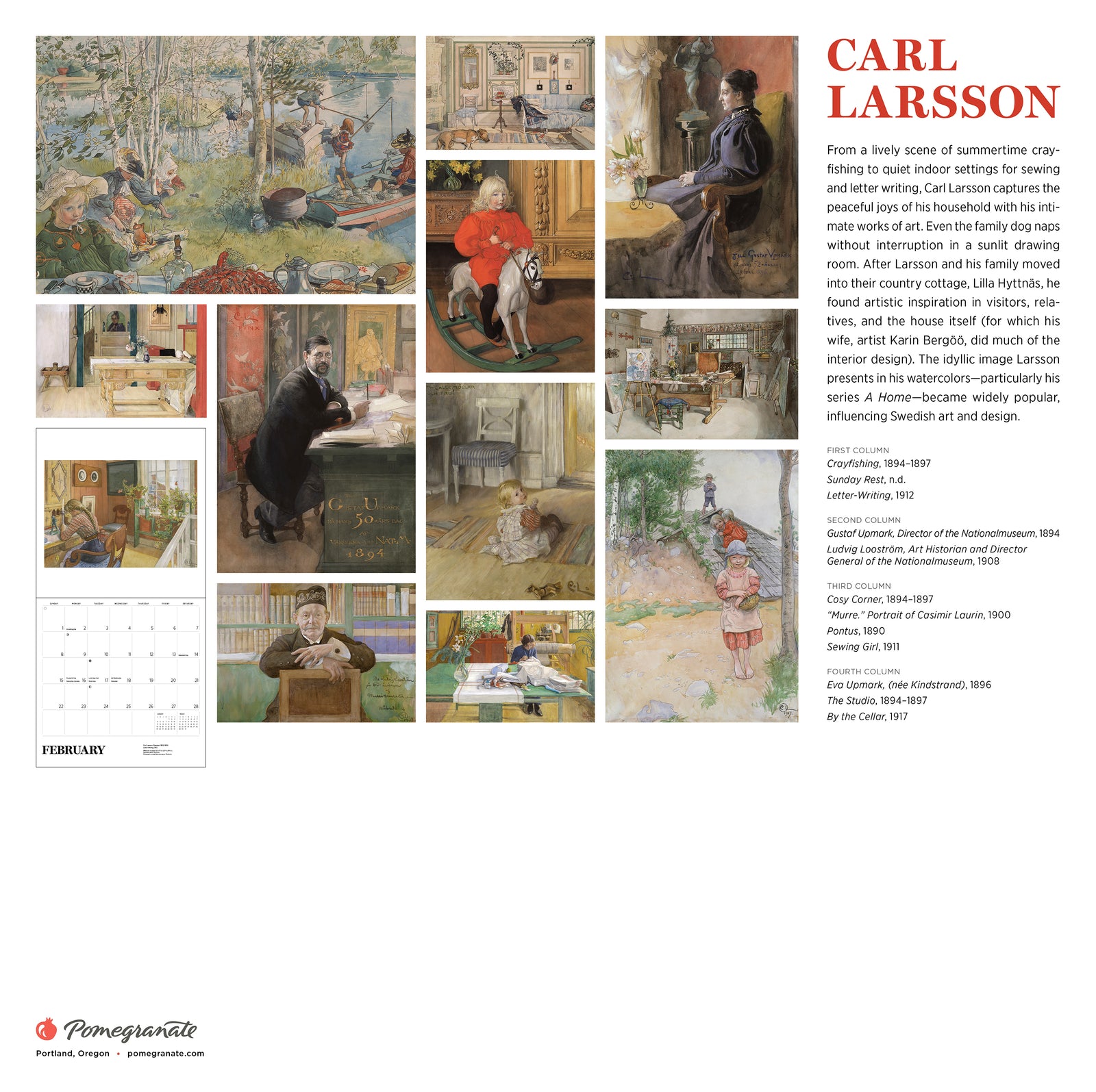 Carl Larsson 2026 Wall Calendar_Back_Multipiece