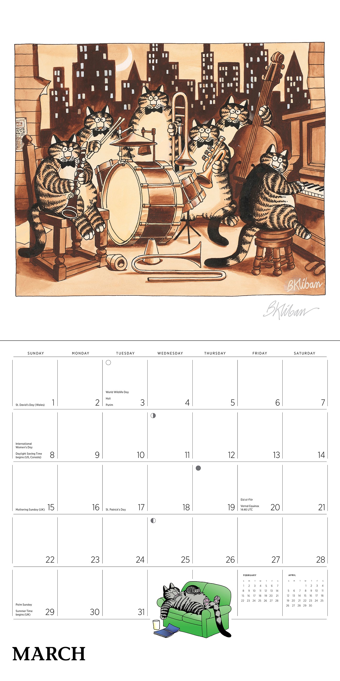B. Kliban: CatCalendar 2026 Wall Calendar_Interior_3
