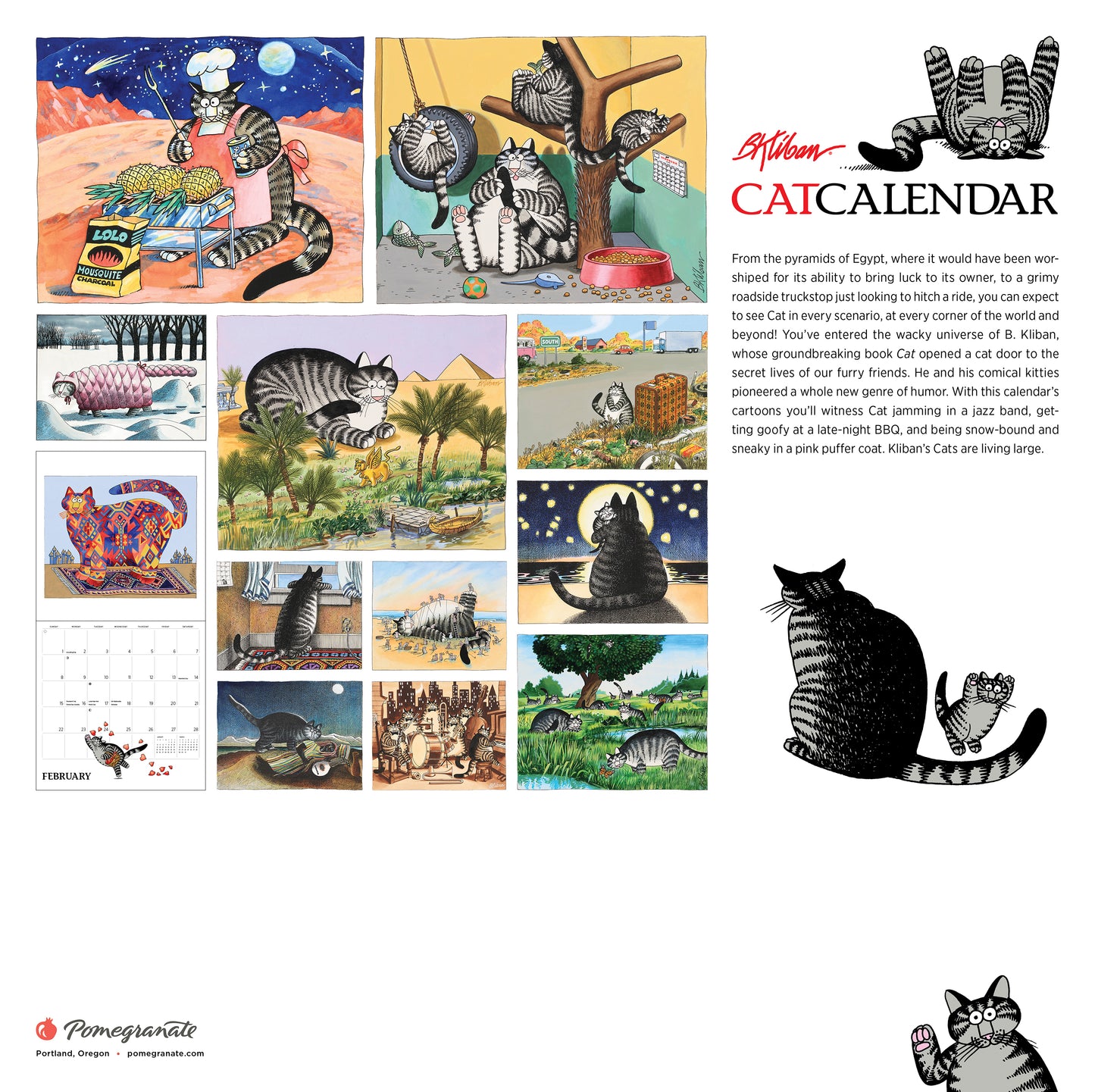B. Kliban: CatCalendar 2026 Wall Calendar_Back_Multipiece