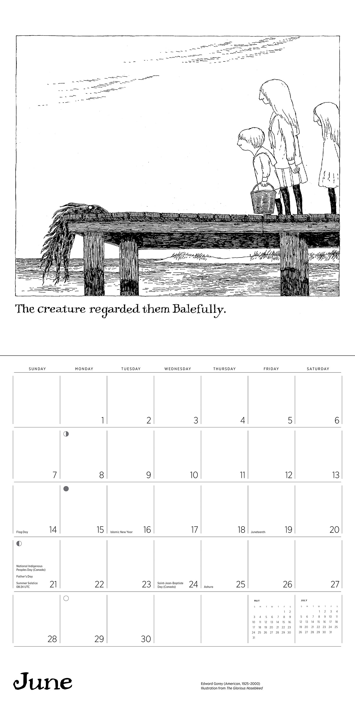 Edward Gorey 2026 Wall Calendar_Interior_1