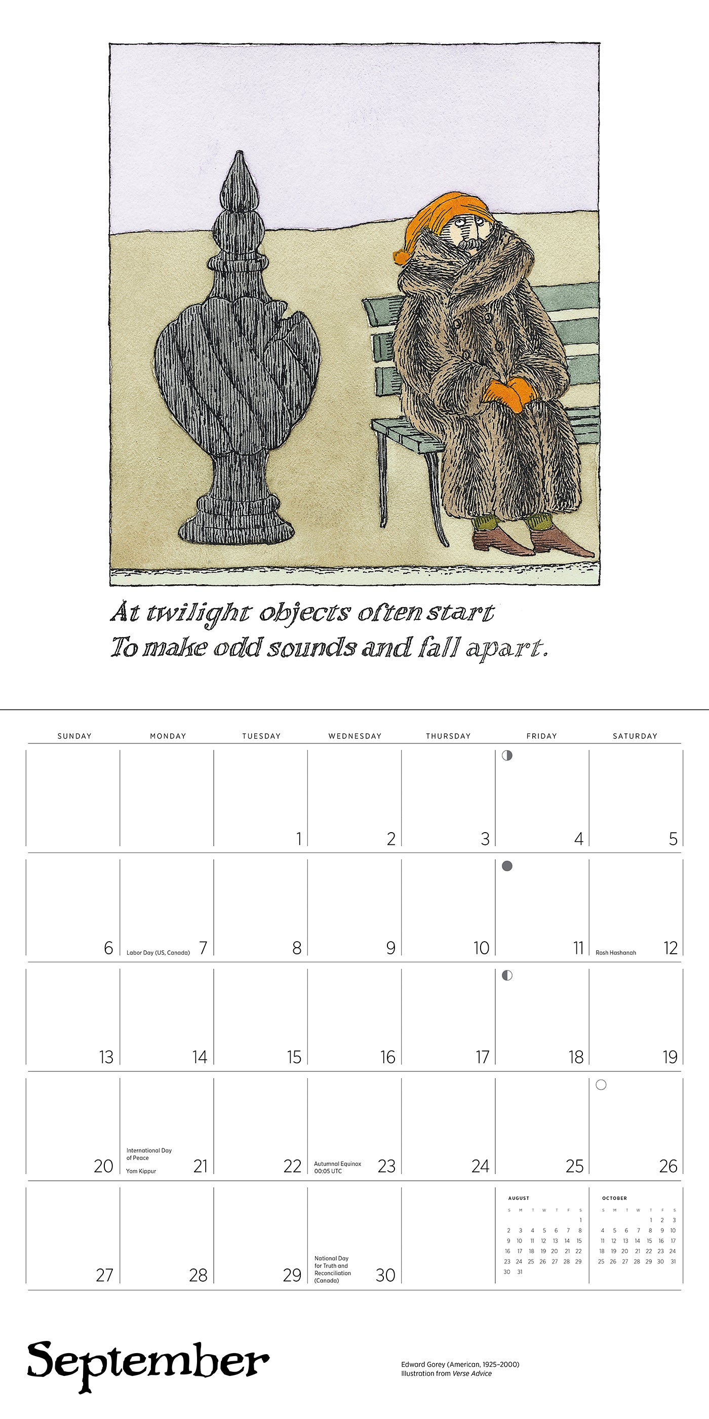 Edward Gorey 2026 Wall Calendar_Interior_5
