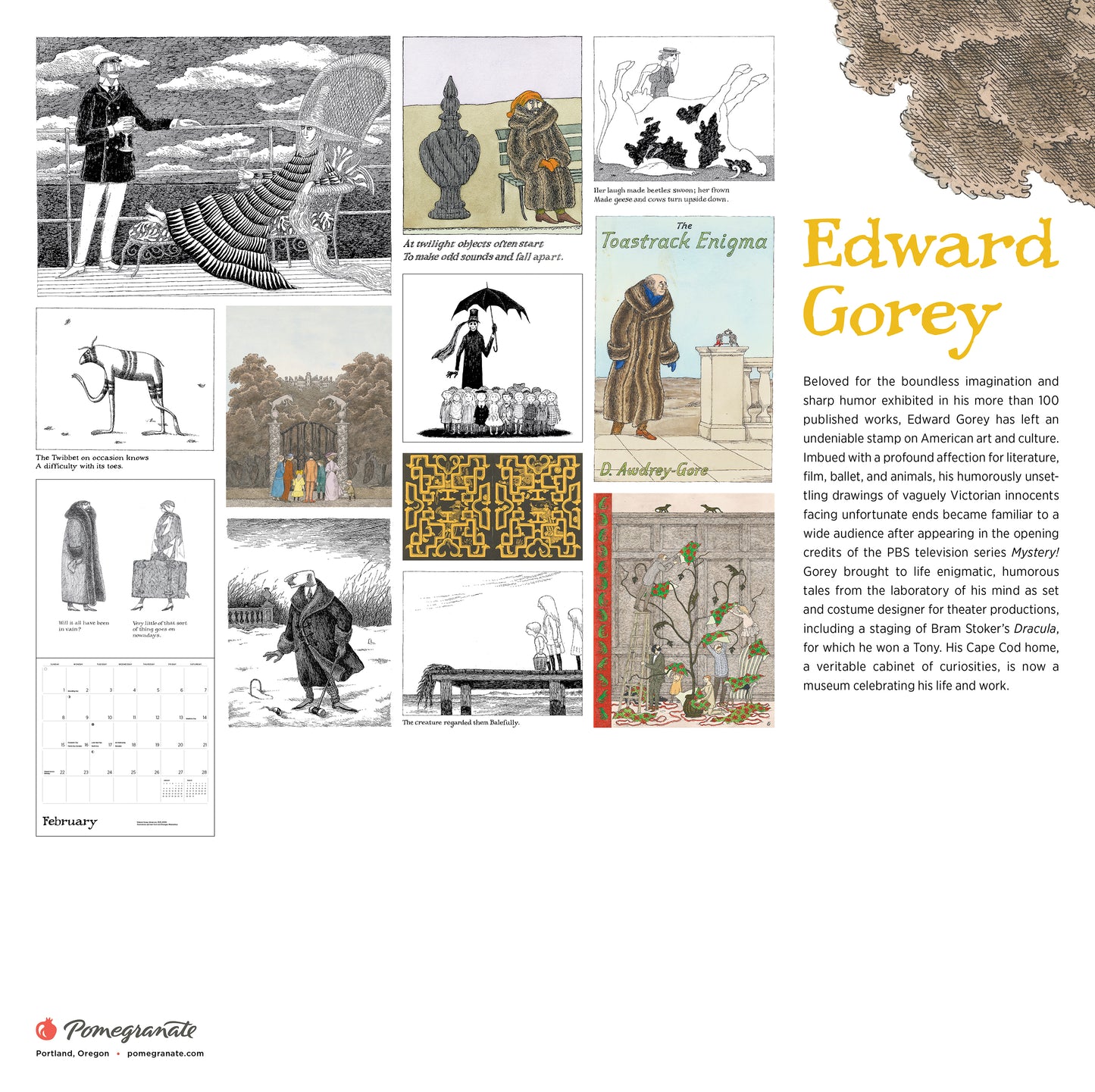 Edward Gorey 2026 Wall Calendar_Back_Multipiece