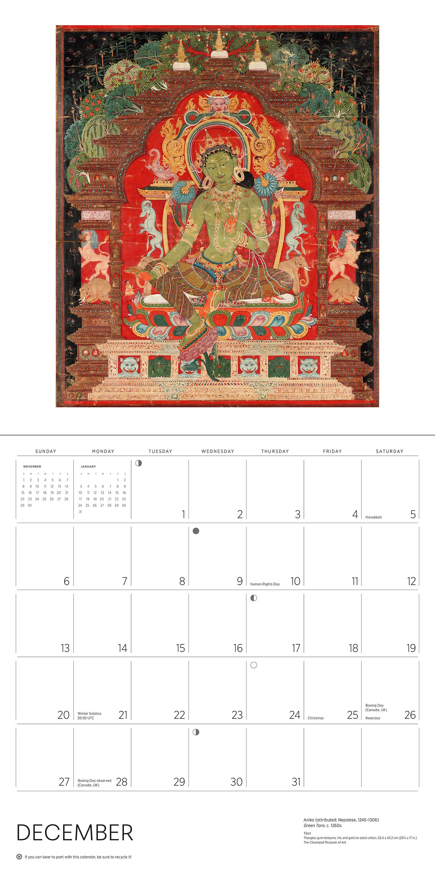 Enlightenment: Buddhist Paintings 2026 Wall Calendar_Interior_5