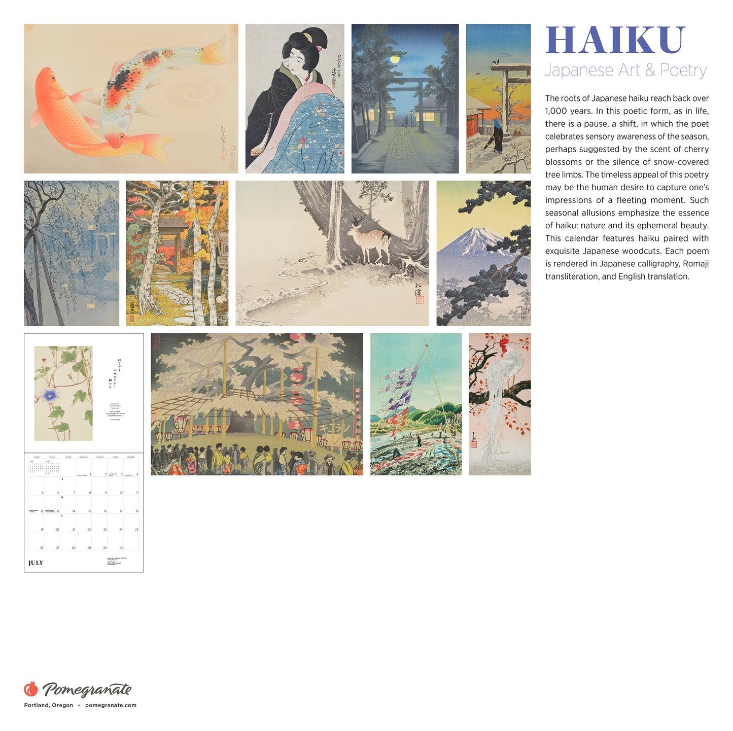 Haiku: Japanese Art and Poetry 2026 Wall Calendar_Back_Multipiece