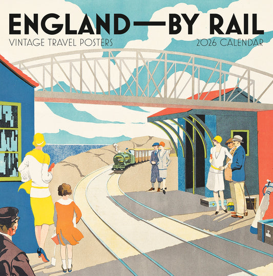 England by Rail: Vintage Travel Posters 2026 Wall Calendar_Front_Flat