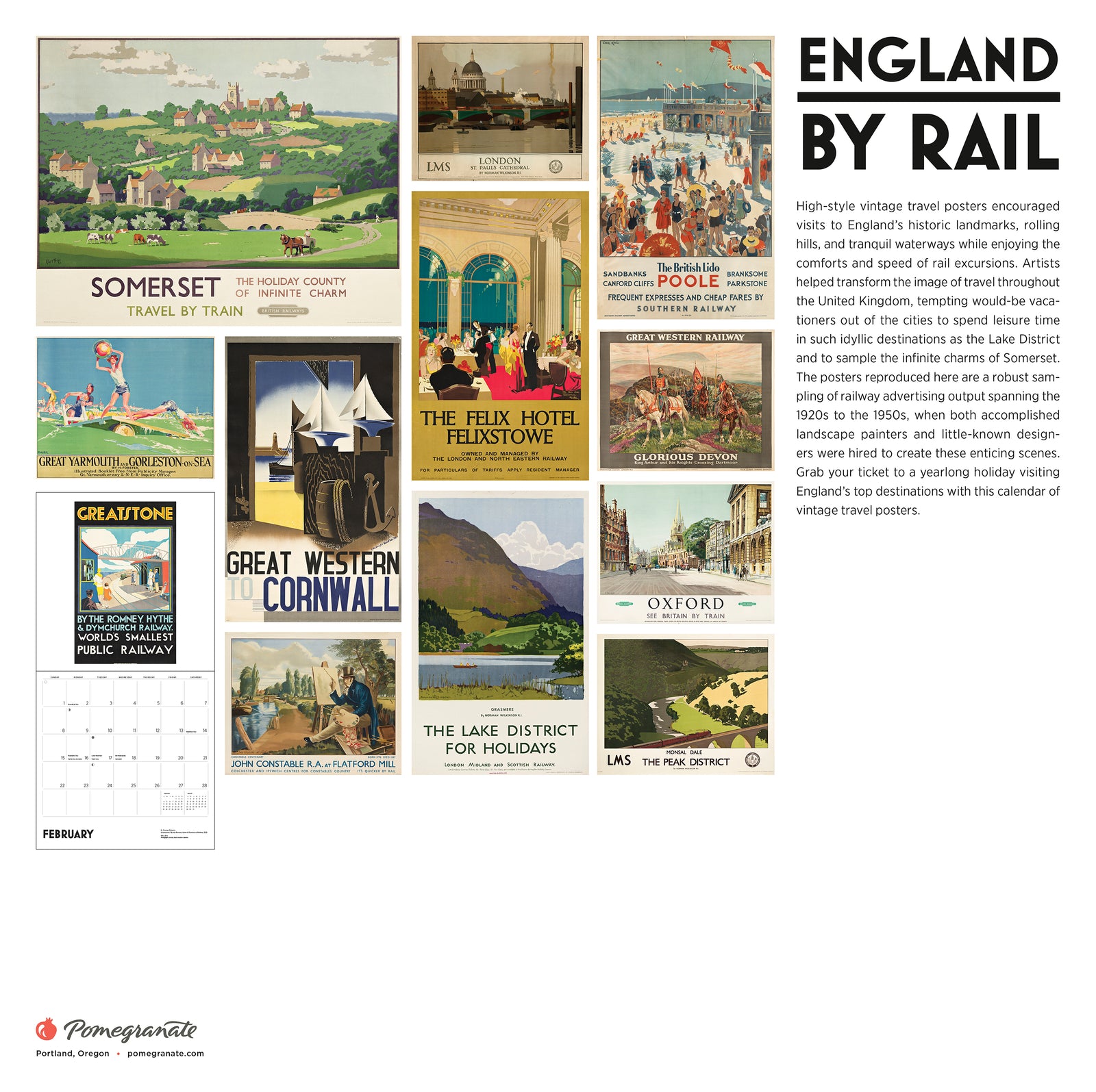 England by Rail: Vintage Travel Posters 2026 Wall Calendar_Back_Multipiece